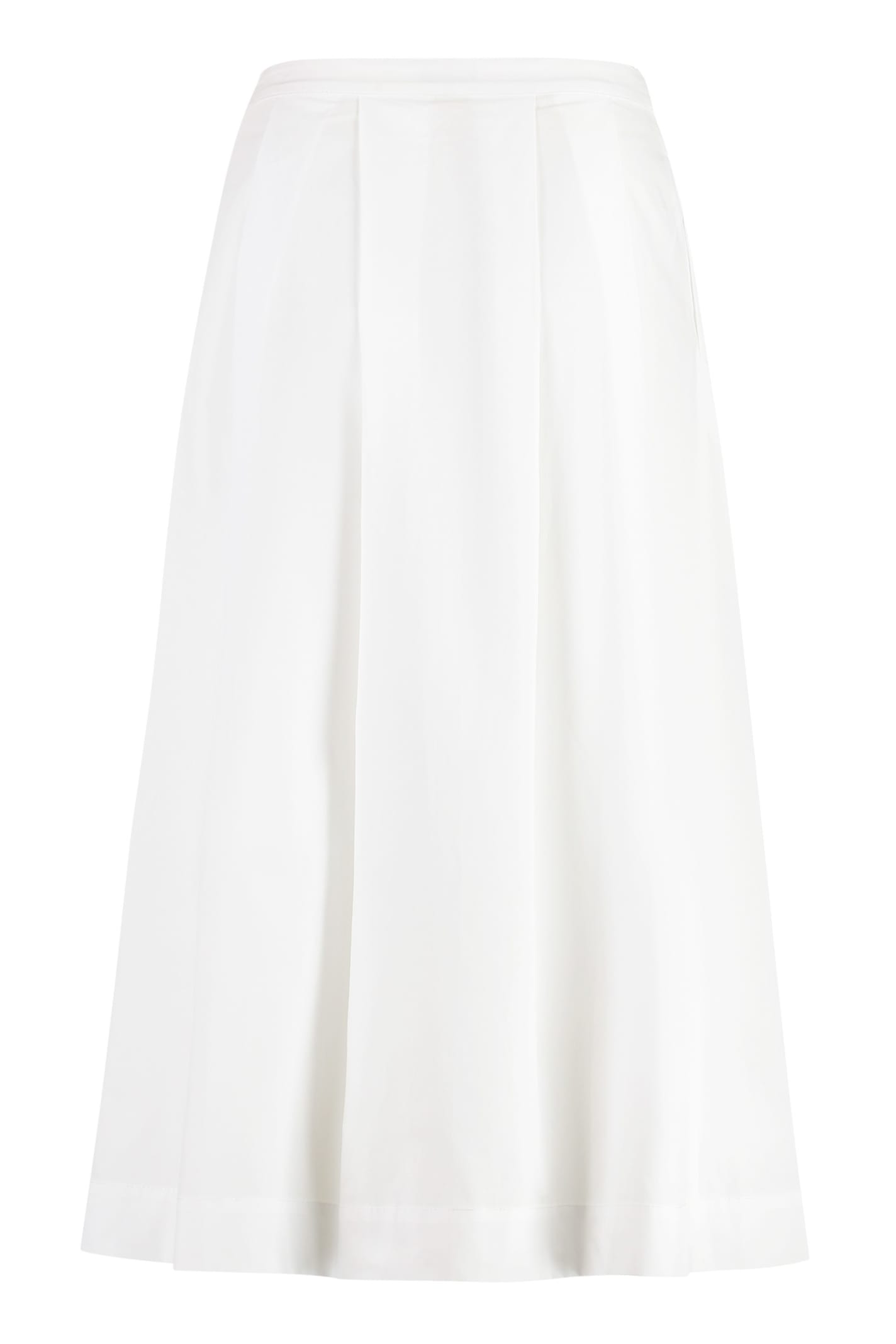 Shop Pinko Ecuba Cotton Midi Skirt In White