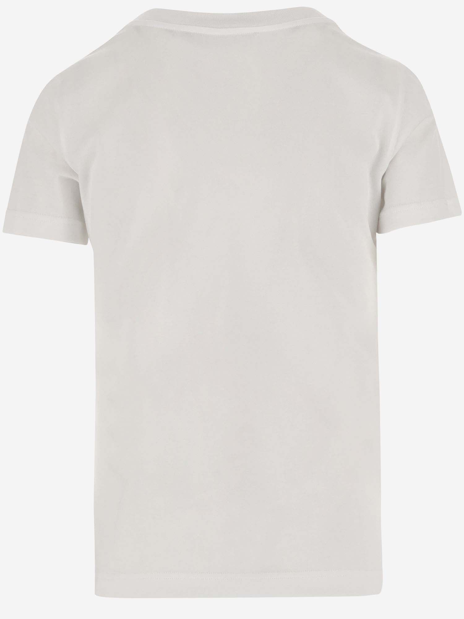 Shop Dolce & Gabbana Cotton T-shirt With Logo In Bianco