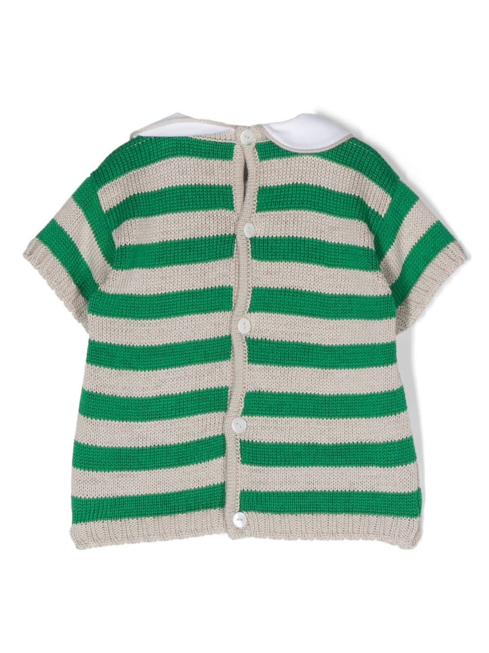 Shop Little Bear Striped Shirt In Green