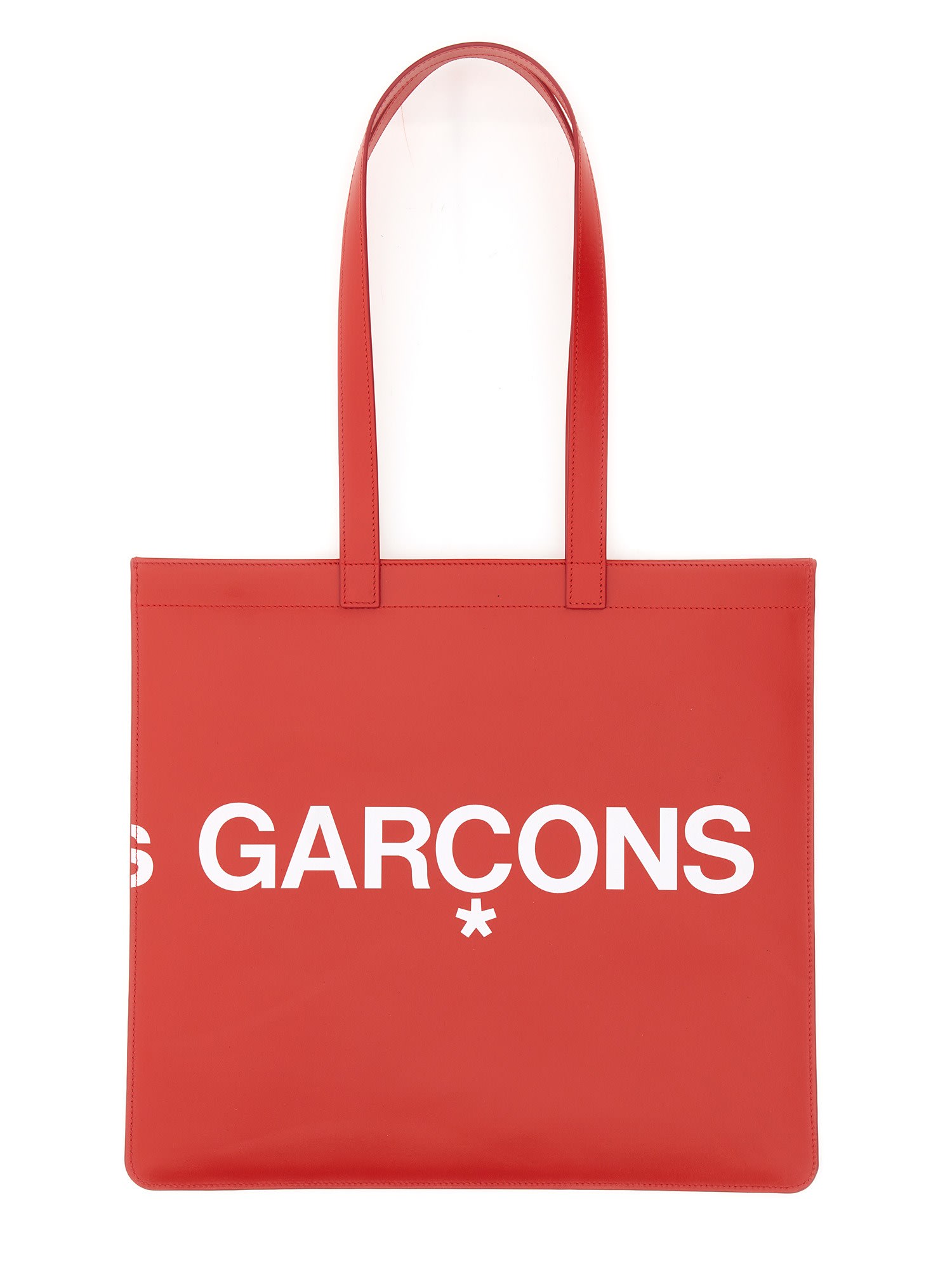 Comme Des Garçons Huge Logo Tote Bag In Rosso