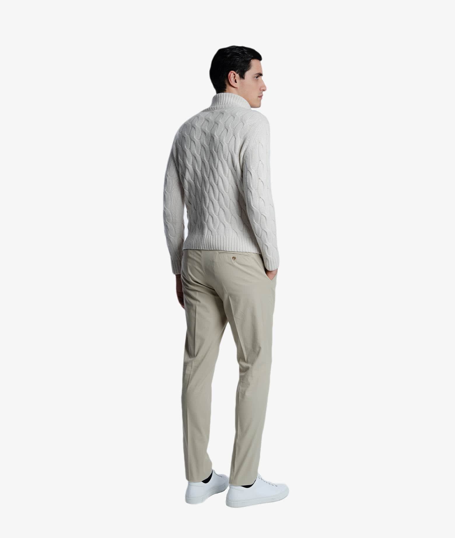 Shop Larusmiani Turtleneck Sweater Col Du Pillon Sweater In Ivory