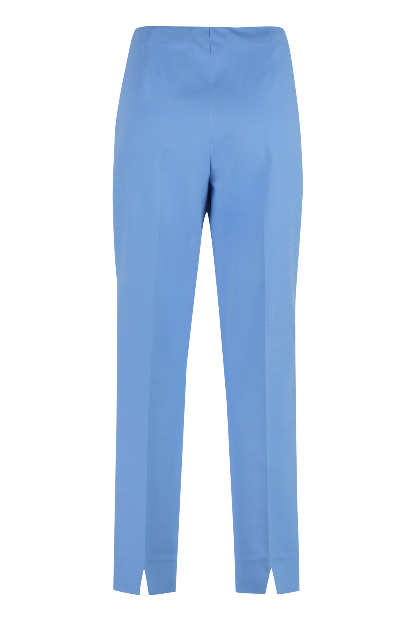 Shop Peserico Cotton Trousers In Blue