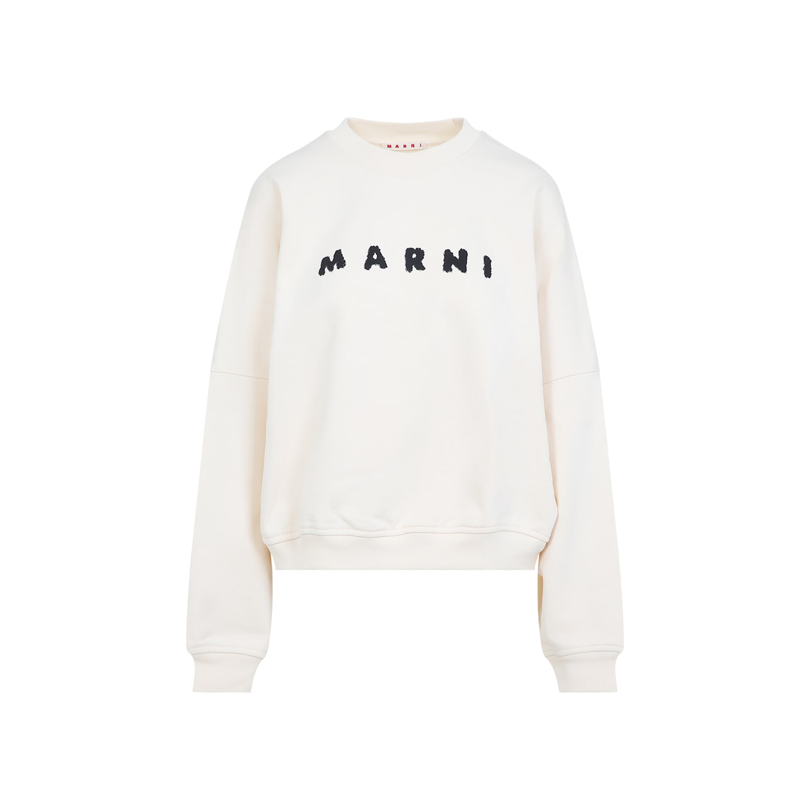 Marni Cream Cotton Oversize Sweatshirt In White