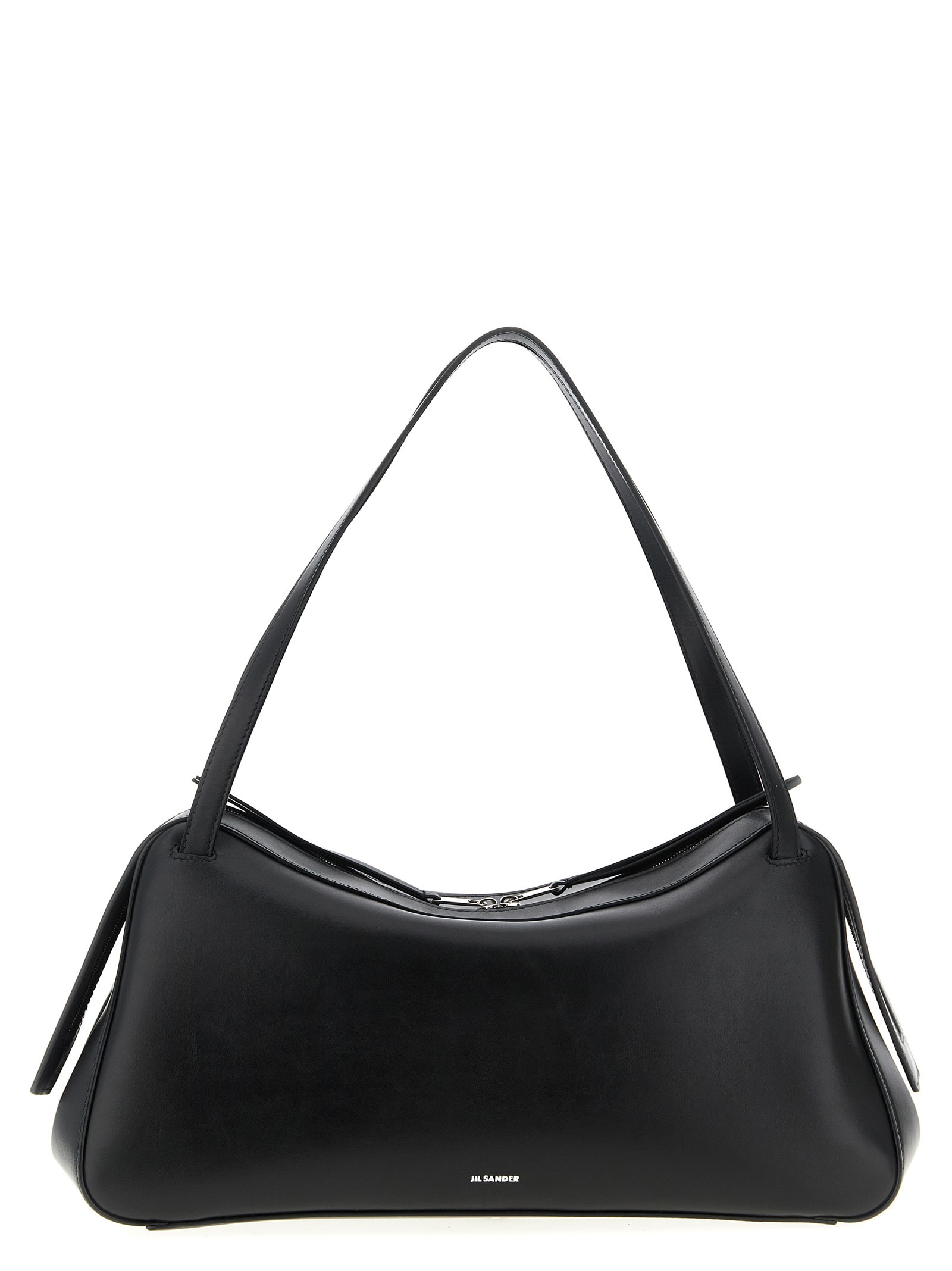 Jil Sander Shoulder Bag With Double Handles And Smooth Finish In Black
