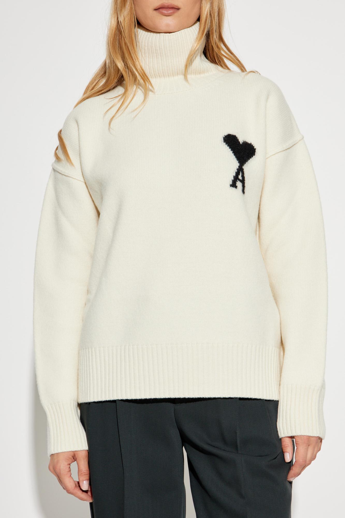 Ami Alexandre Mattiussi Ribbed Crewneck Sweater With Cuffs And Hem In White