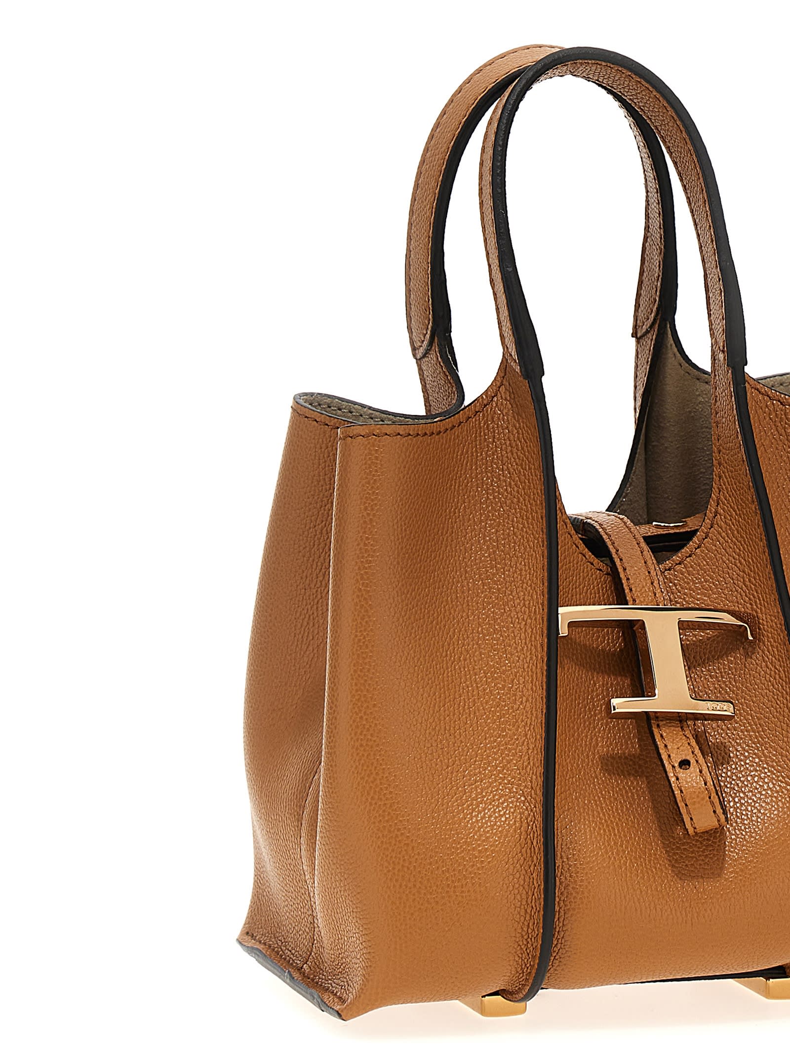 Shop Tod's T Micro Handbag In Brown