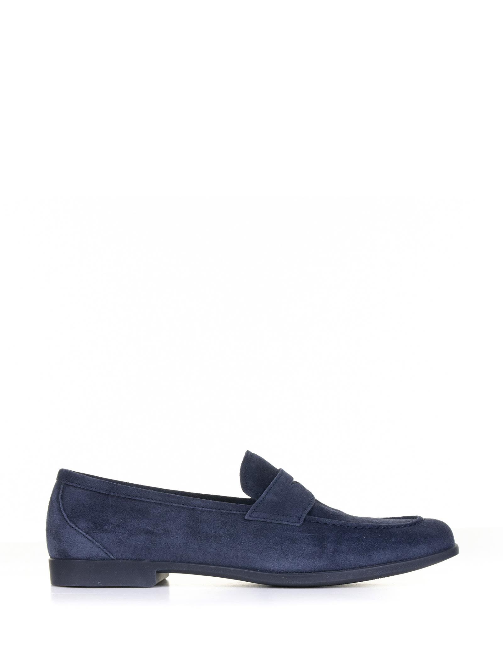 Shop Fratelli Rossetti One Blue Suede Loafer In Navy