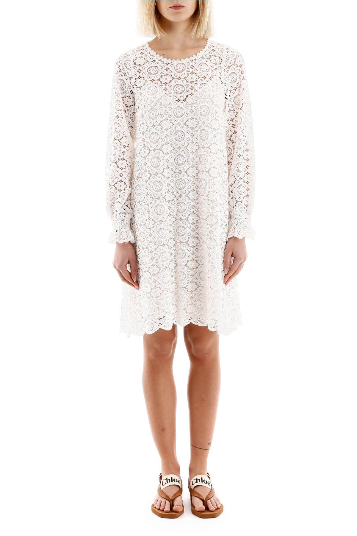 see by chloe white lace dress