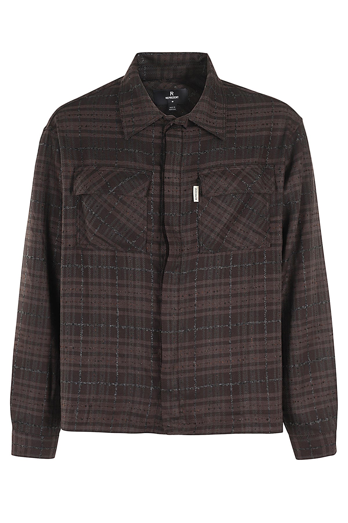 Shop Represent Rep Flannel Shirt In Coffee