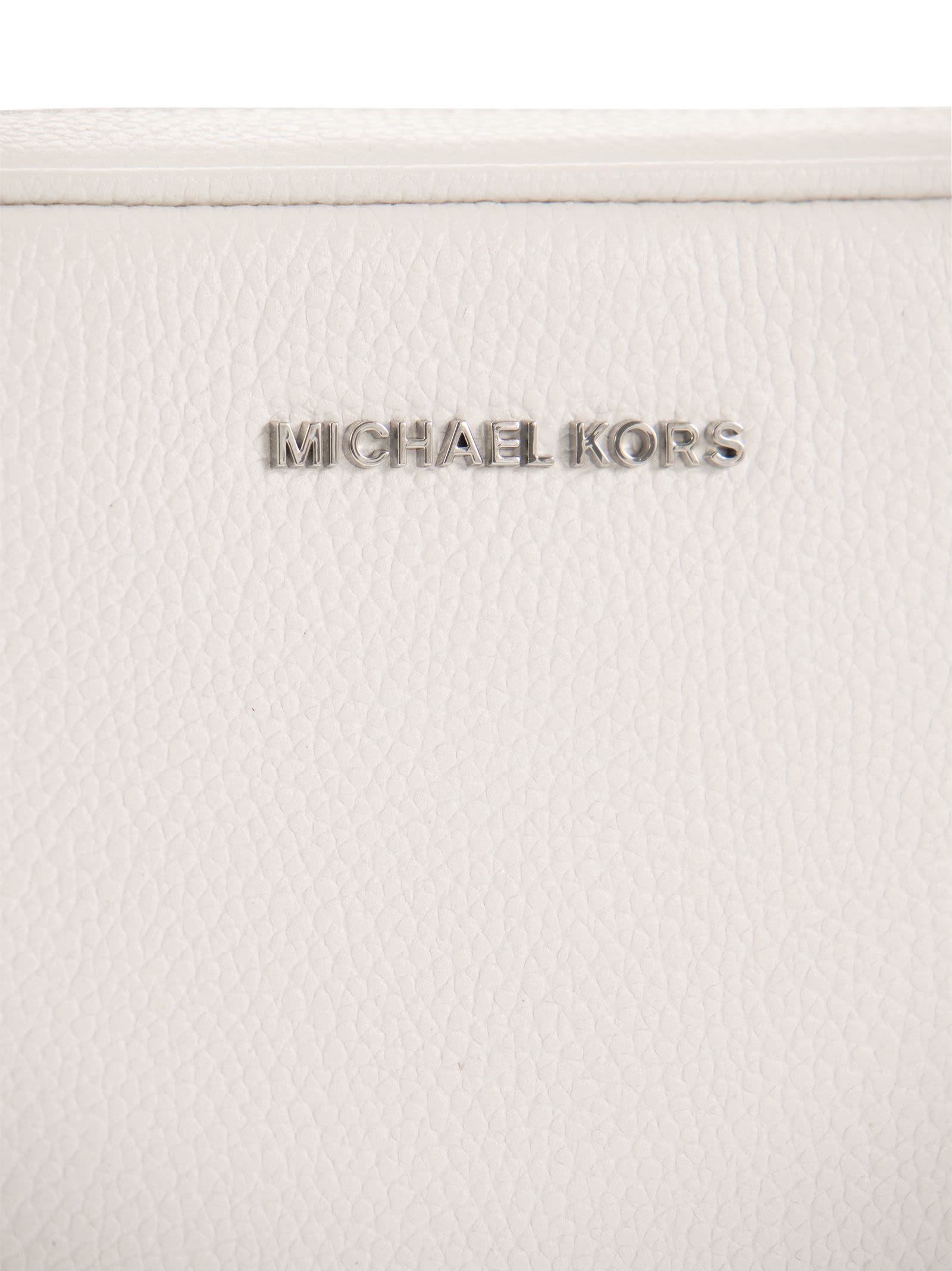 Shop Michael Kors Ginny - Leather Crossbody Bag In White