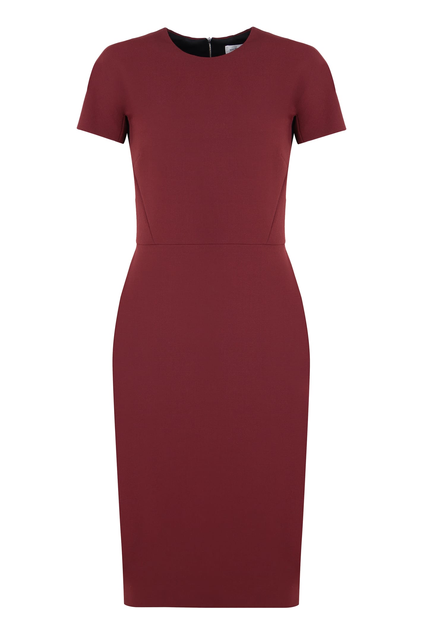 Shop Victoria Beckham Sheath Dress In Burgundy