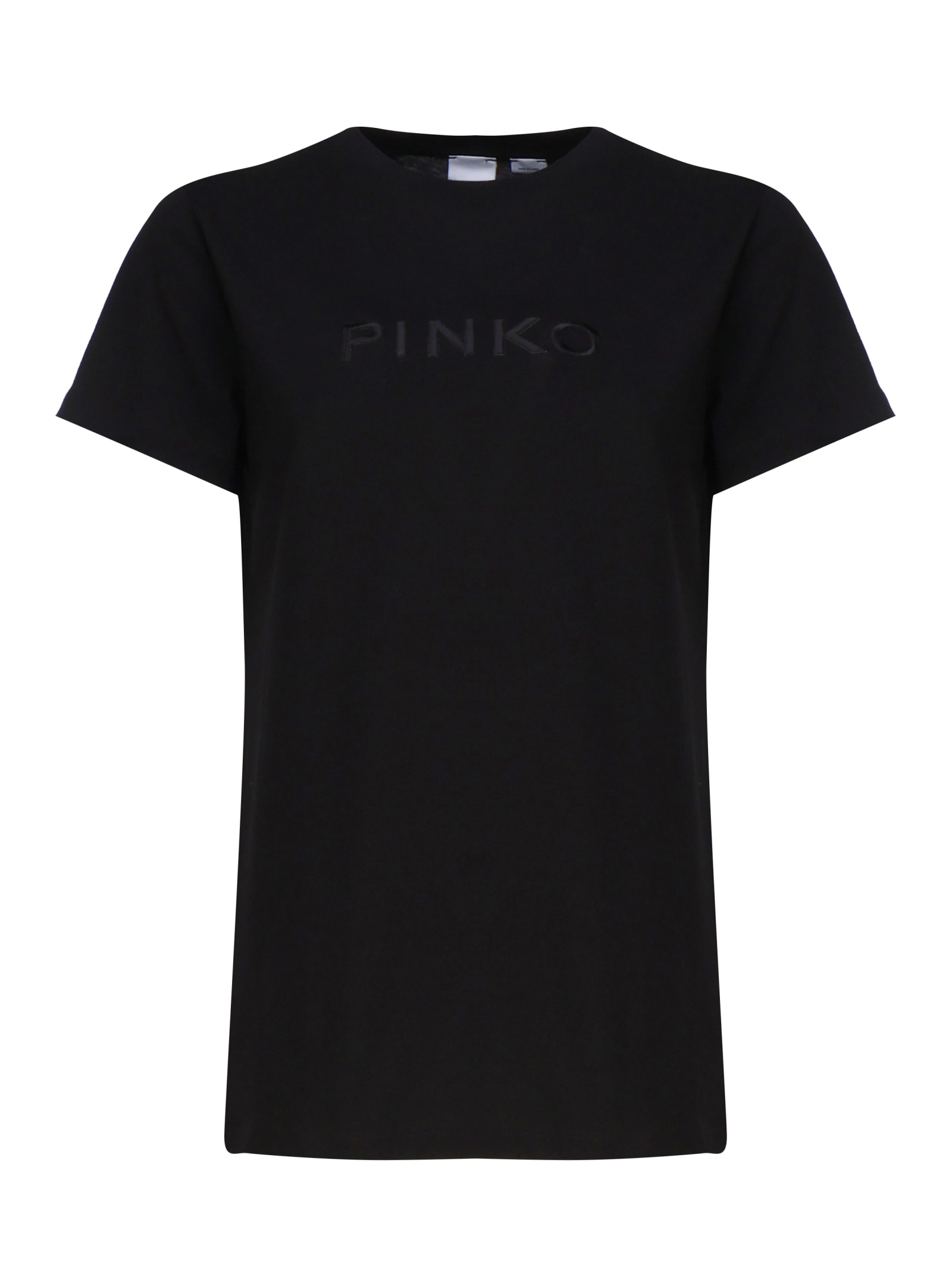 Pinko Logo Embroidery T-shirt In Black