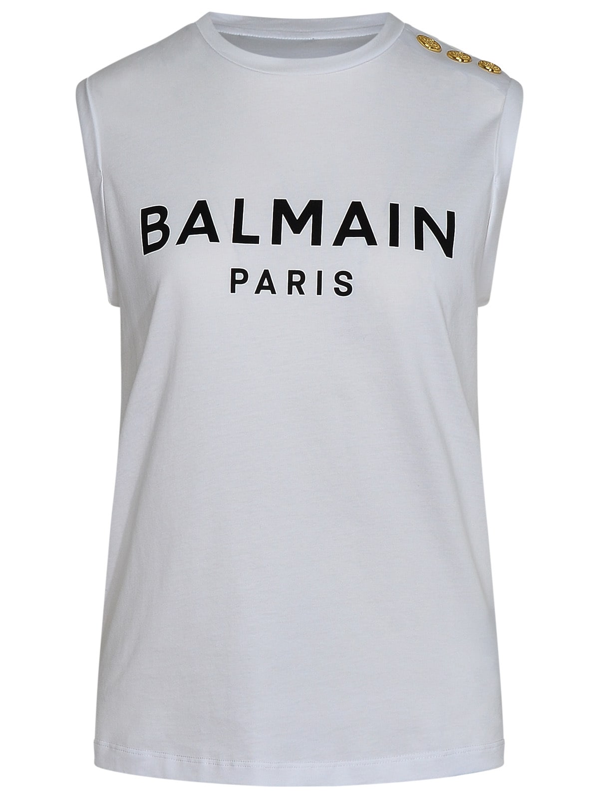 Balmain Canotta In Cotone In White