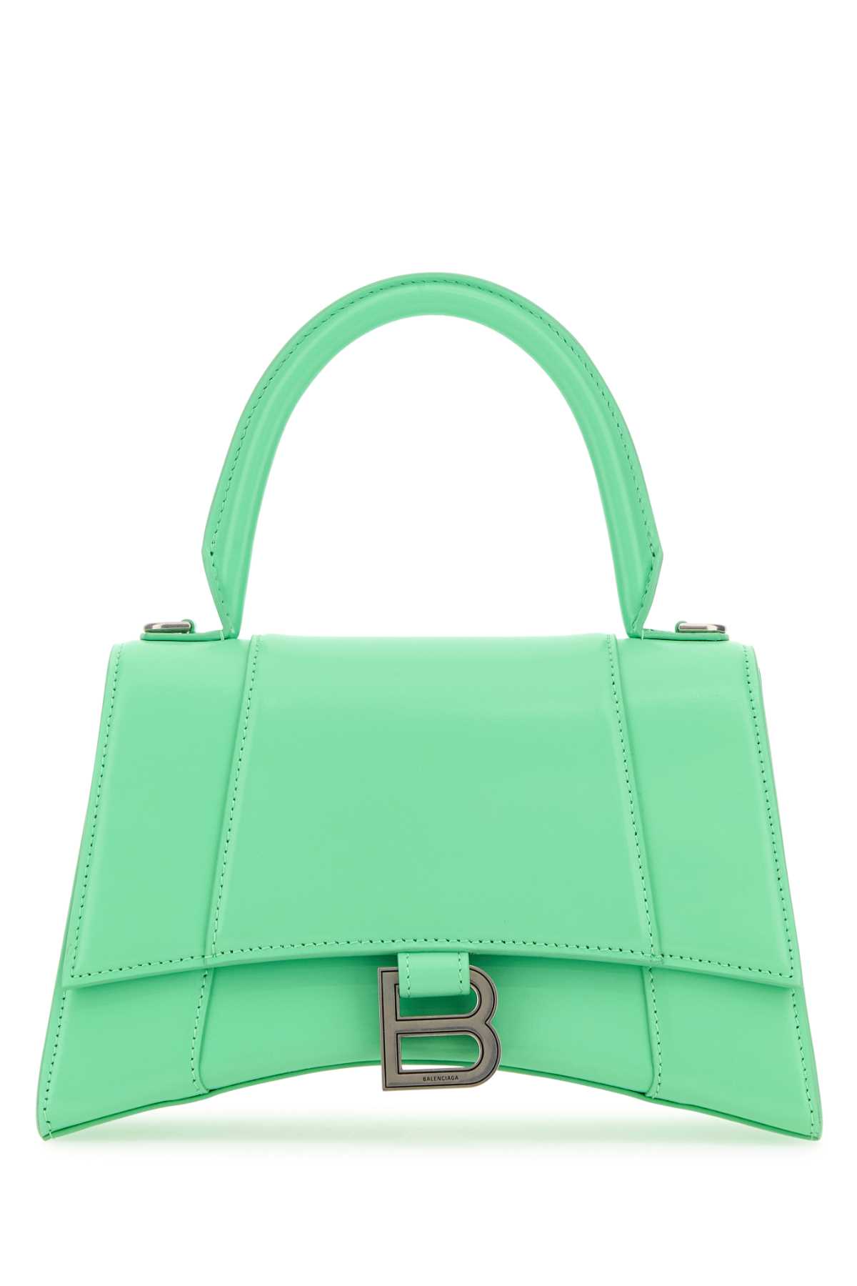 Shop Balenciaga Mint Green Leather Small Hourglass Handbag In Mintgreen