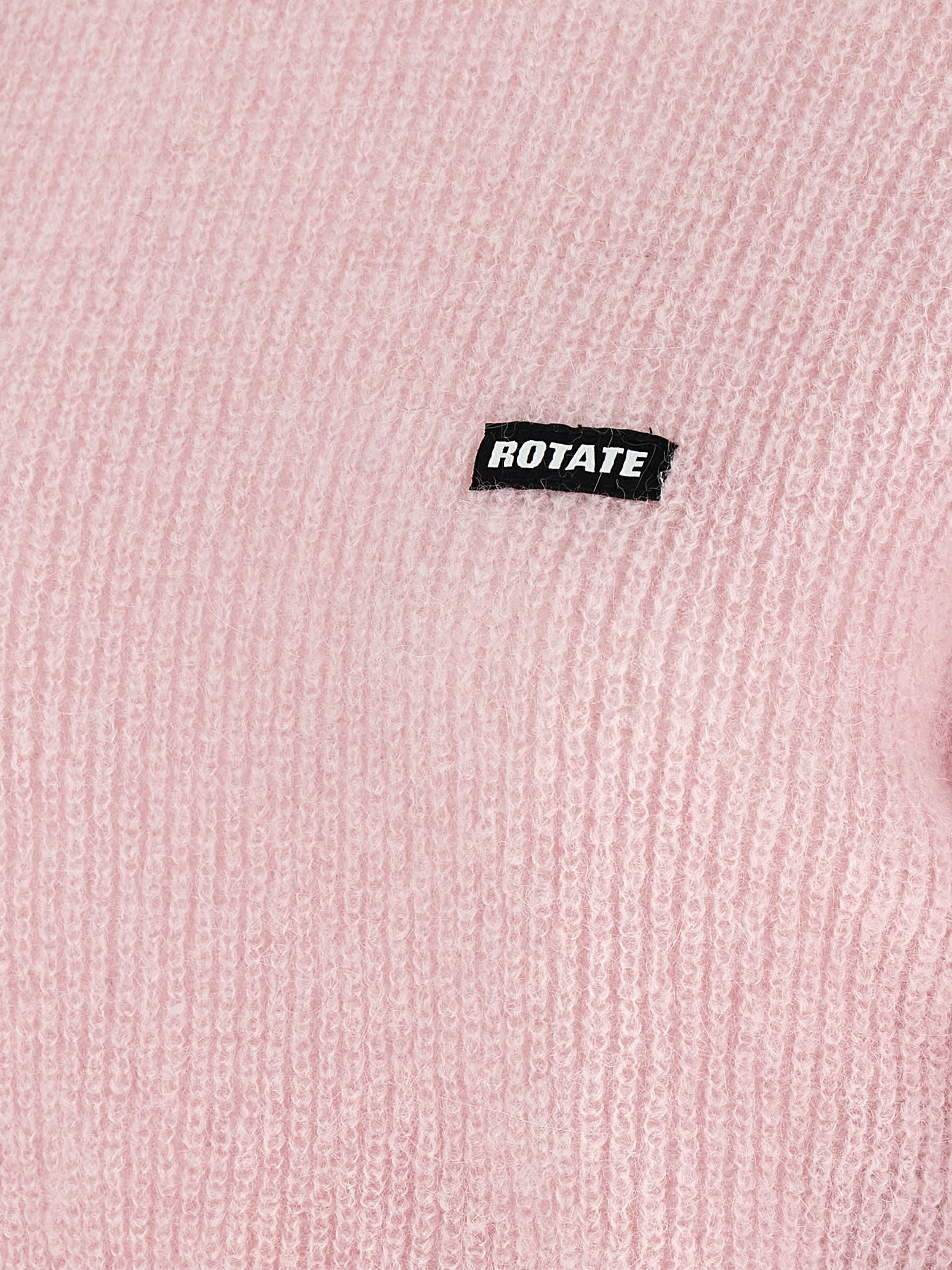 Rotate Birger Christensen Short Knit Puff Sweater In Pink