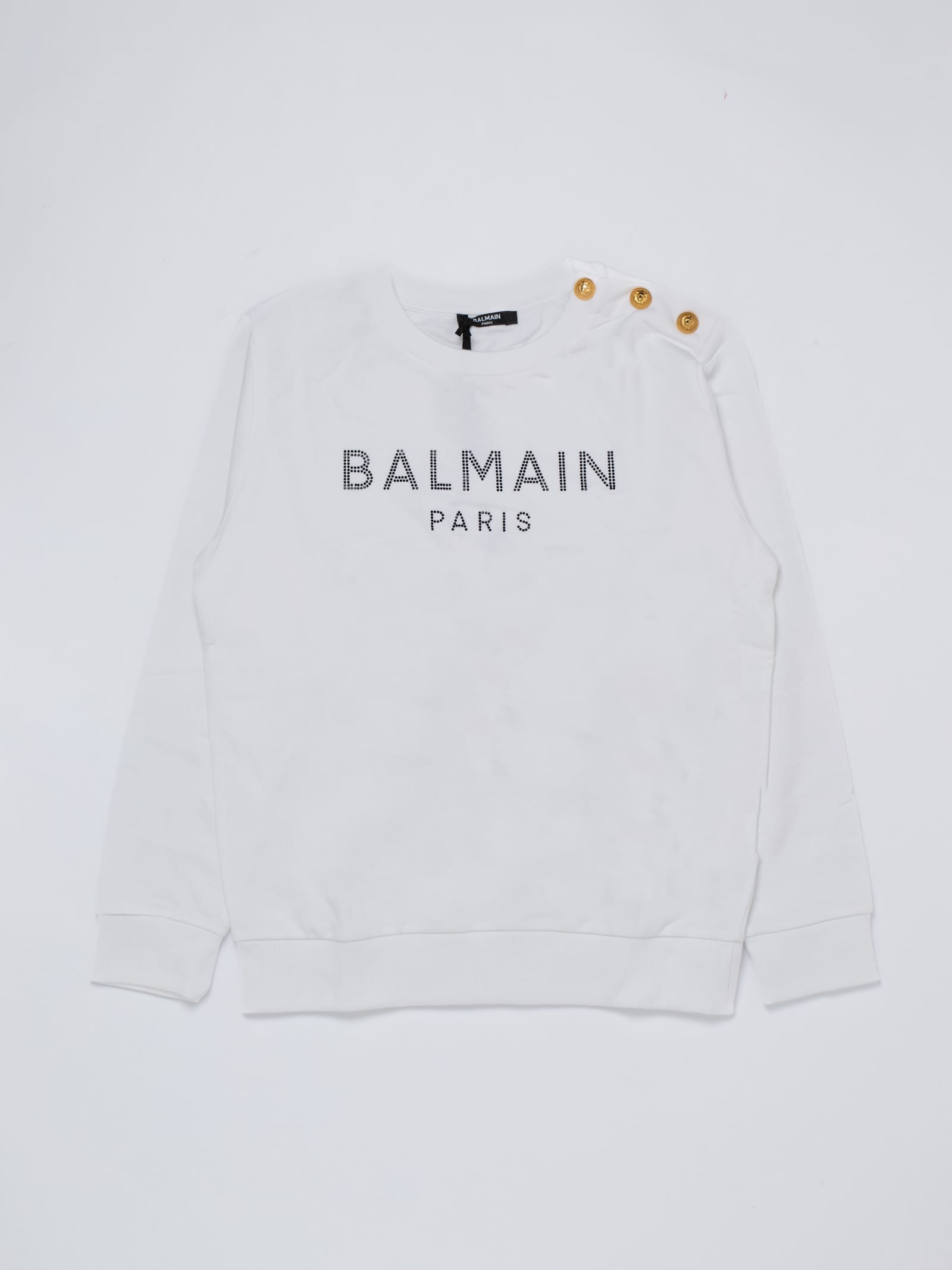 Balmain Kids' Sweatshirt Sweatshirt In Bianco-nero