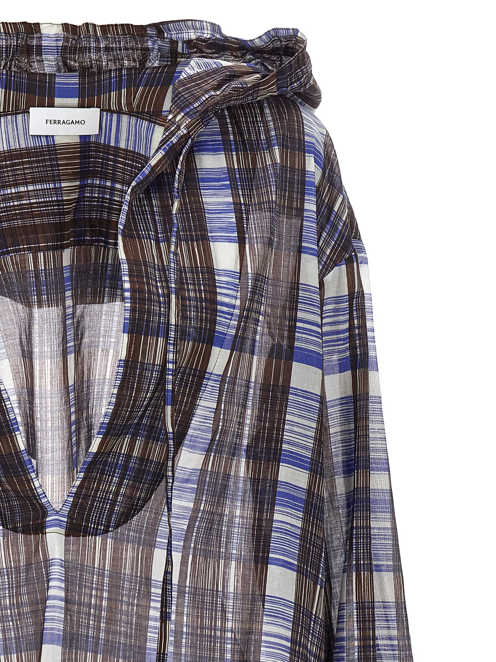 Ferragamo Men Check Blouse In Multicolor