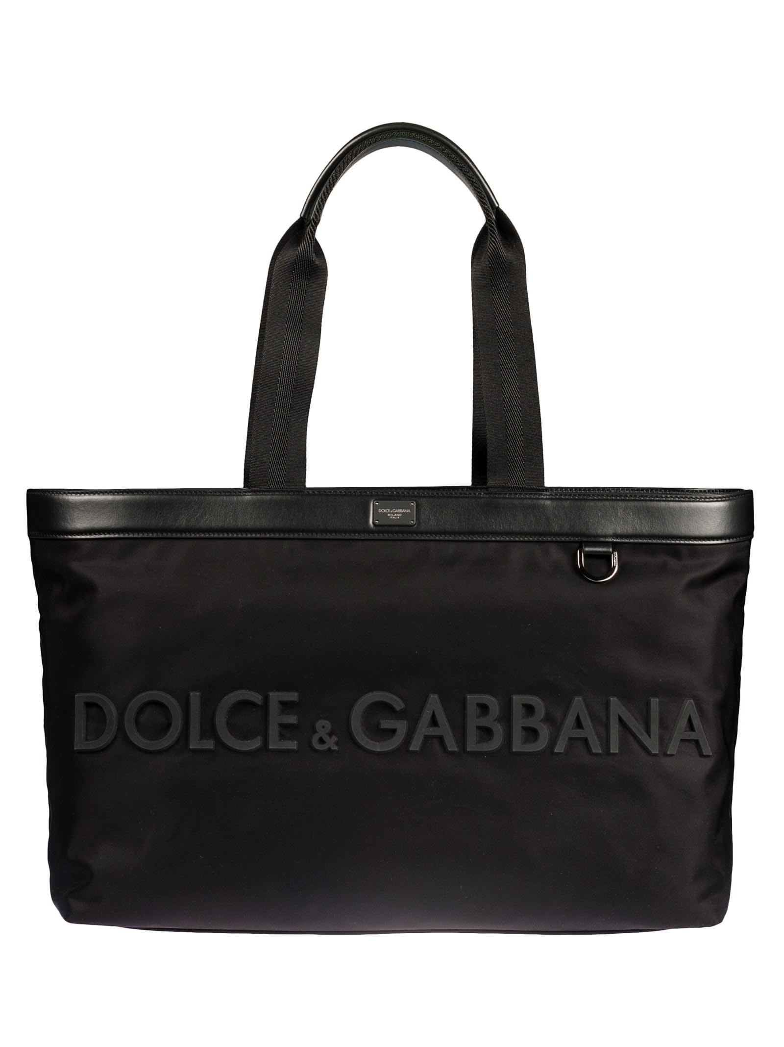 Dolce & Gabbana Logo Detail Dual Handle Shoulder Bag In Black