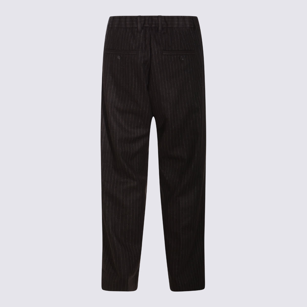 Nn07 Trousers Brown Stripe In Black