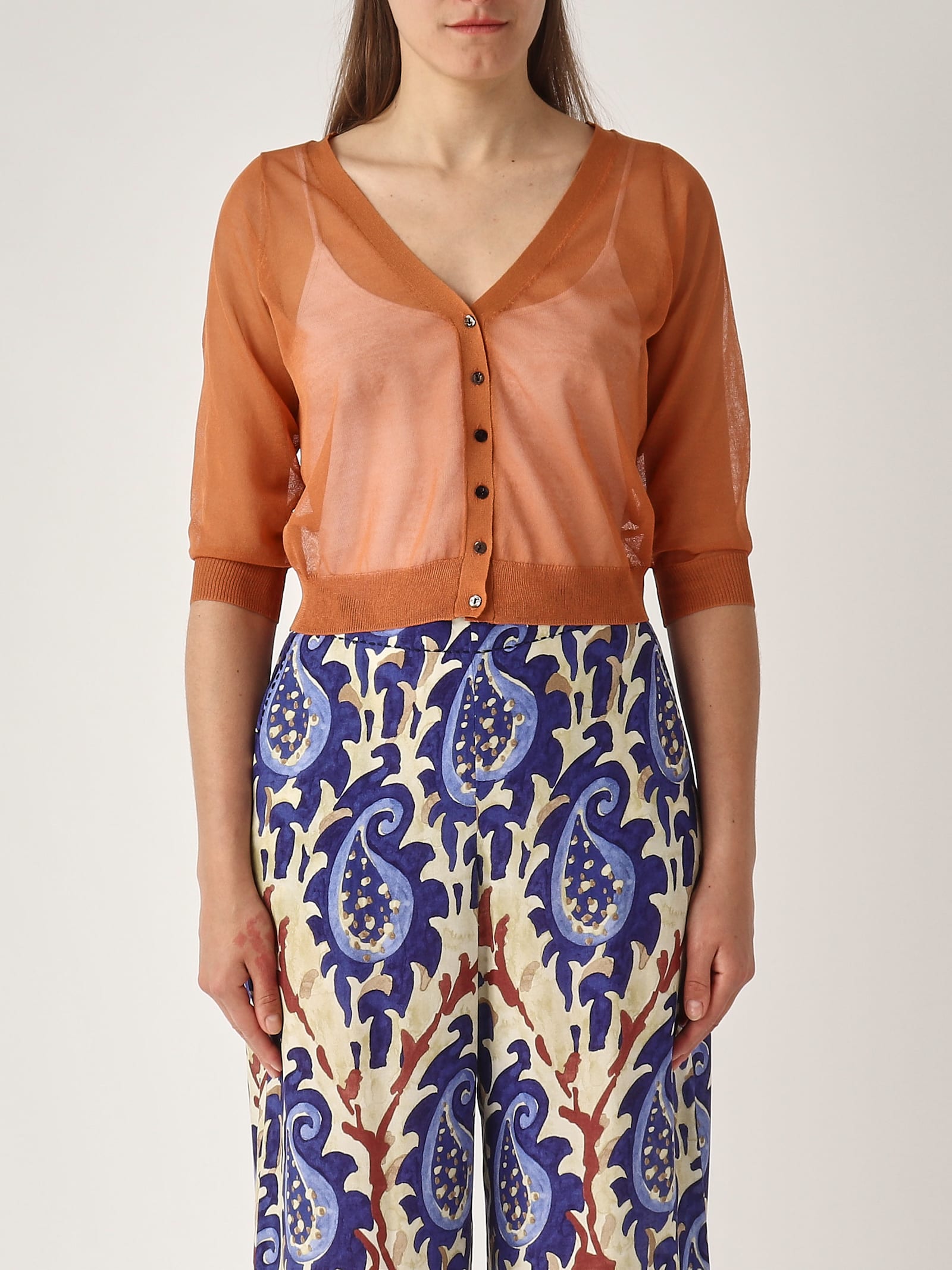 Maliparmi Cardigan Tulle Cardigan In Brown