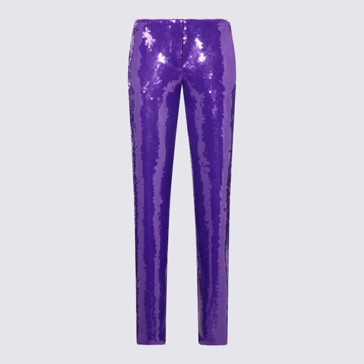 LAQUAN SMITH GRAPE PAILLETTES STRETCH PANTS