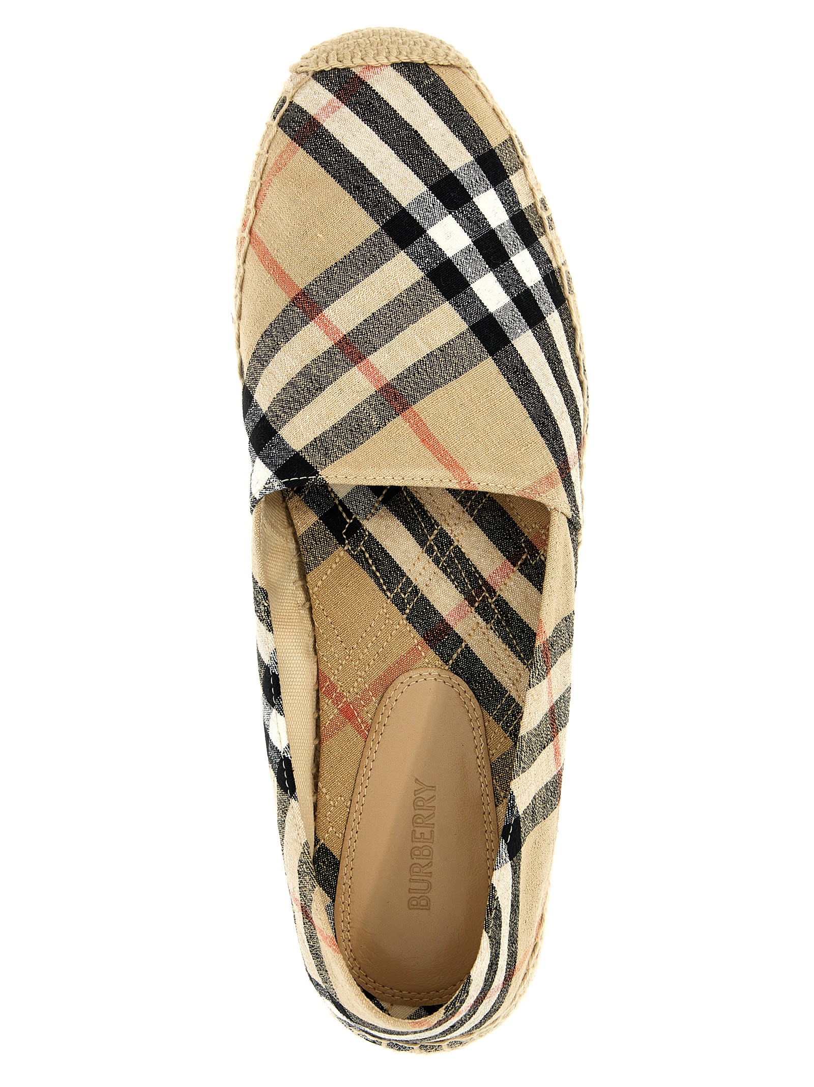 Burberry Canvas Check Pattern Espadrilles With Round Toe