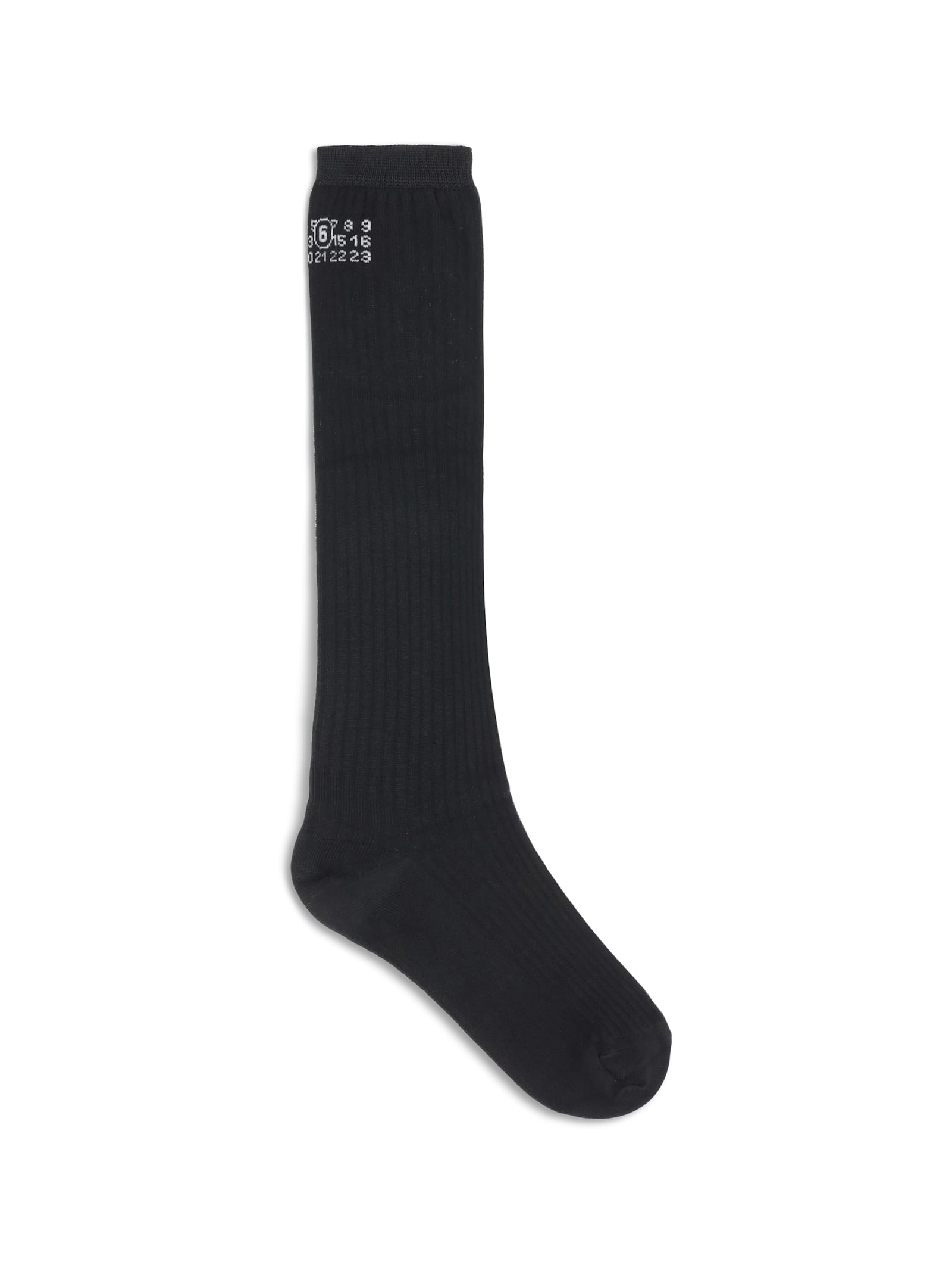 Mm6 Maison Margiela Stretch Viscose Blend Socks In Black