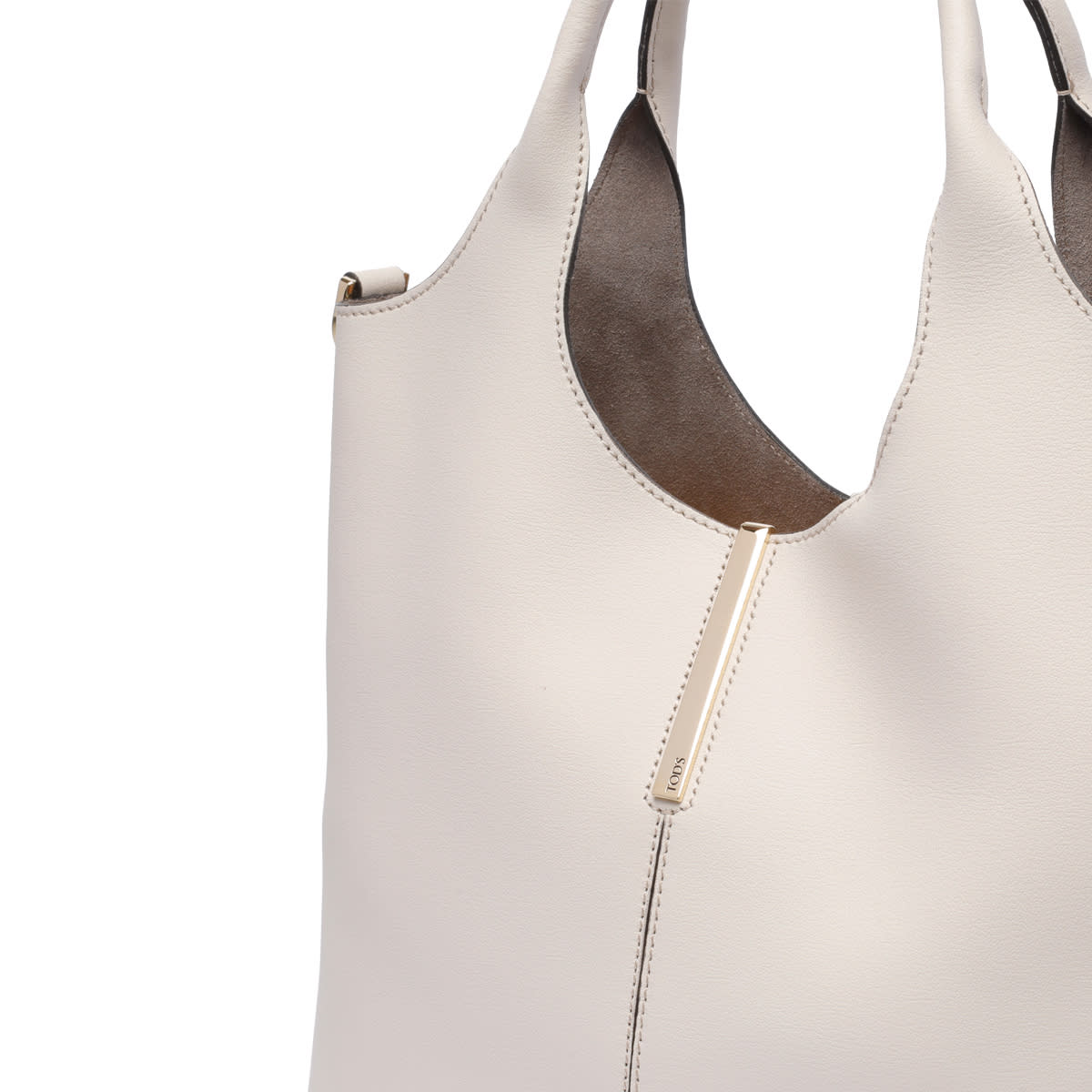 Tod's White Leather Shopping Bag In White