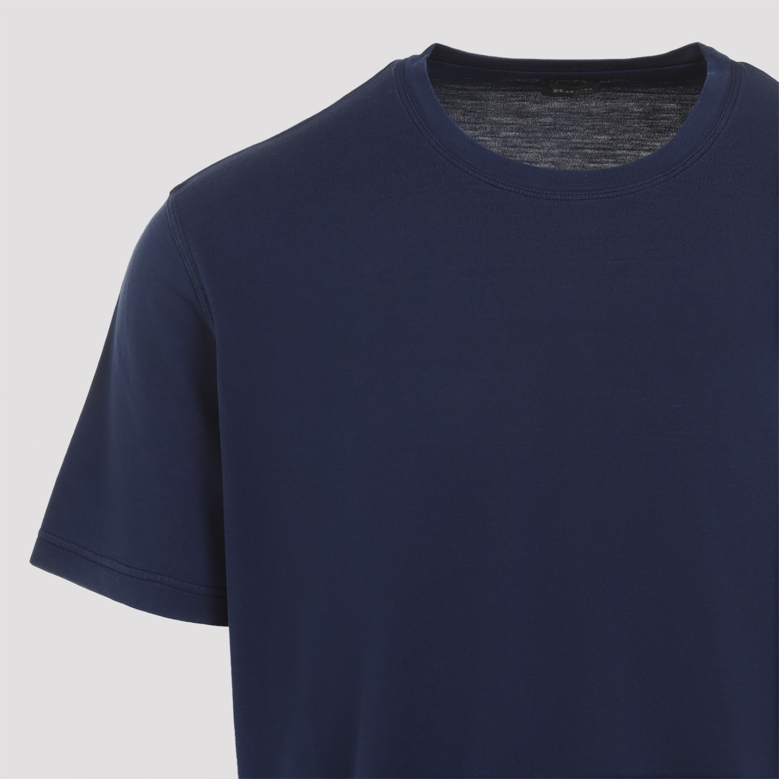 Shop Kiton Silk T-shirt In Blu Navy