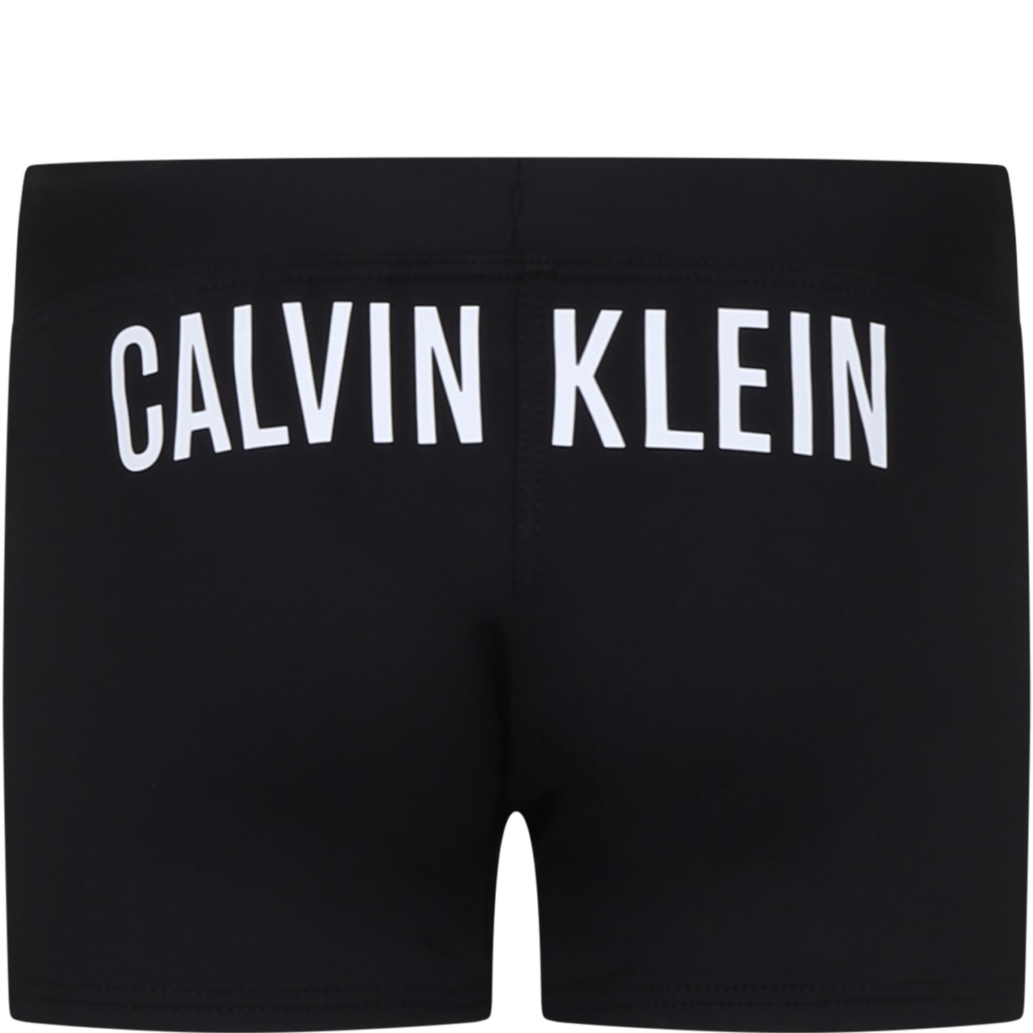 Calvin Klein Black Swim Shorts For Boy With Logo In Black