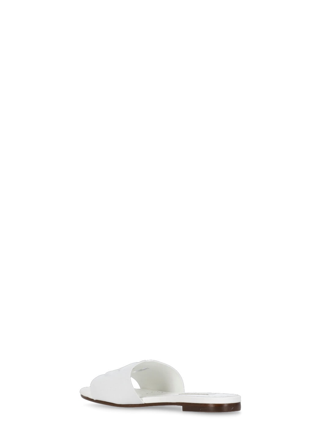 Shop Dolce & Gabbana Leather Slippers In White