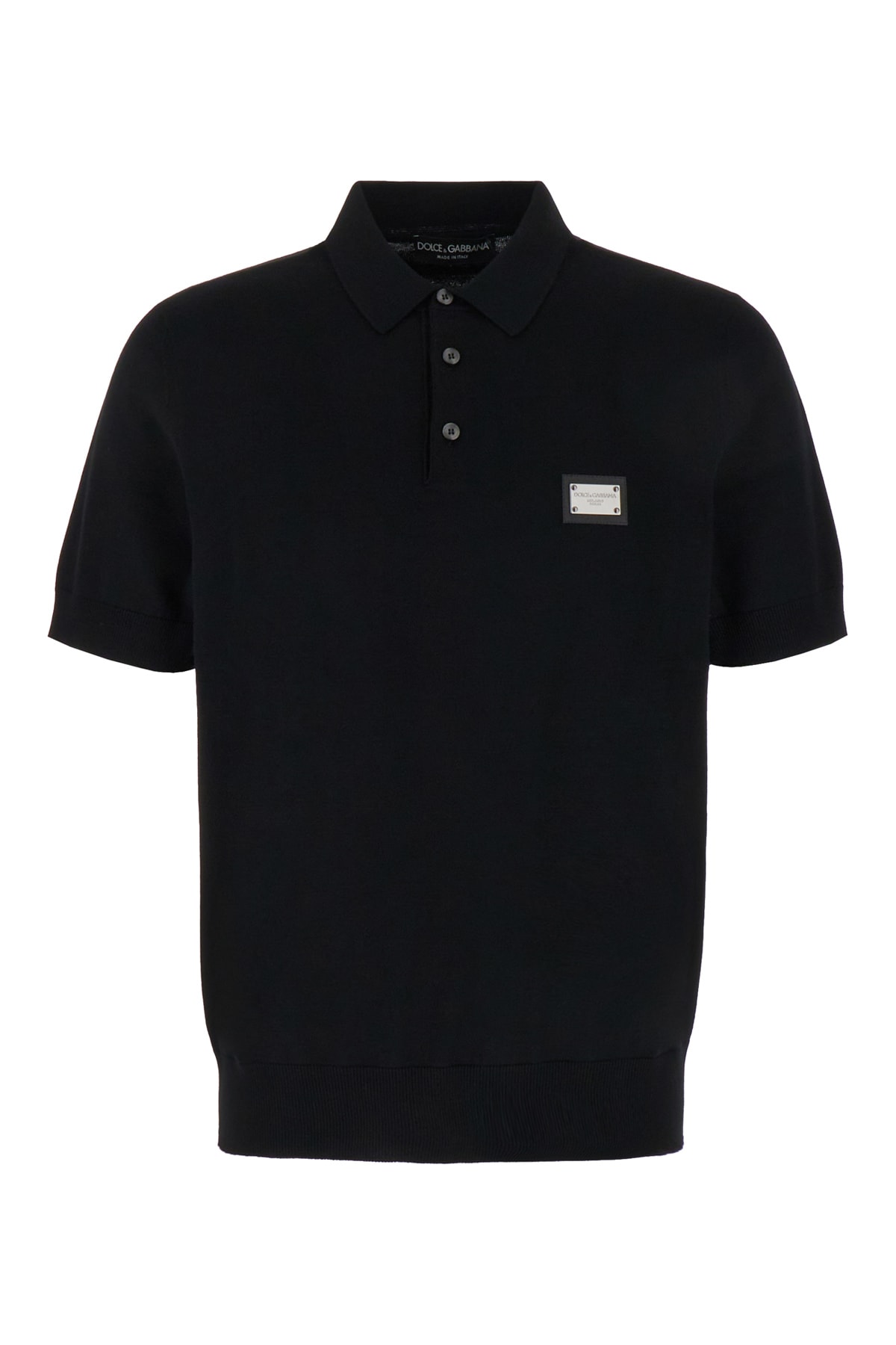 Dolce & Gabbana Black Piquet Polo Shirt