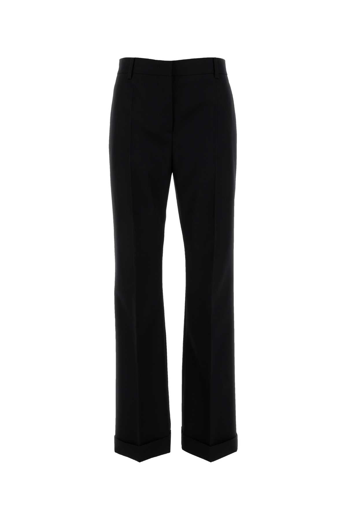 Prada Black Gabardine Pant In Nero