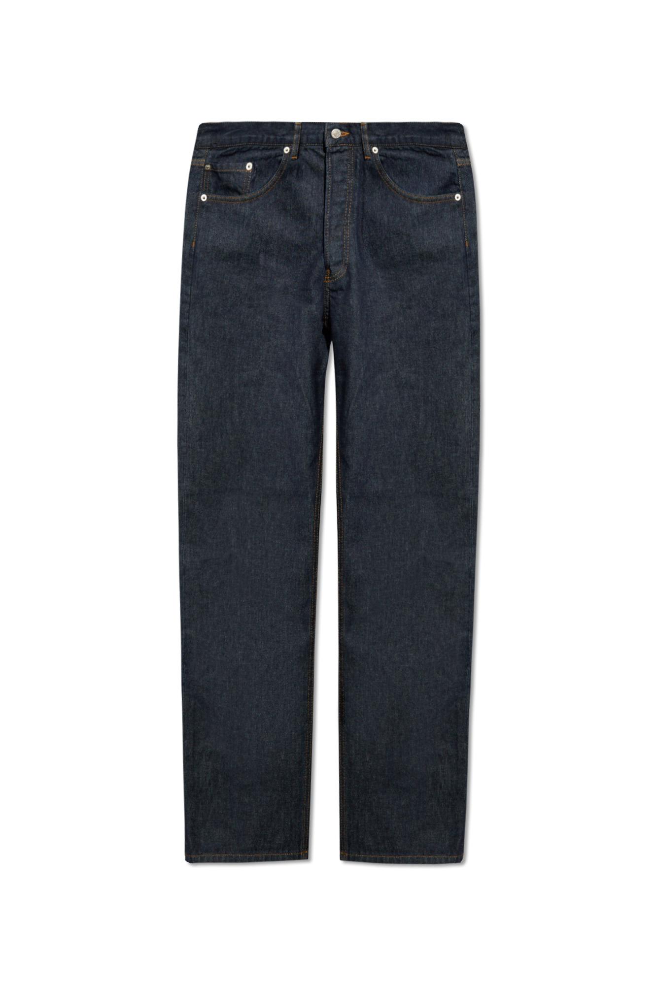 Shop Dries Van Noten Jeans With Straight Legs In Indigo