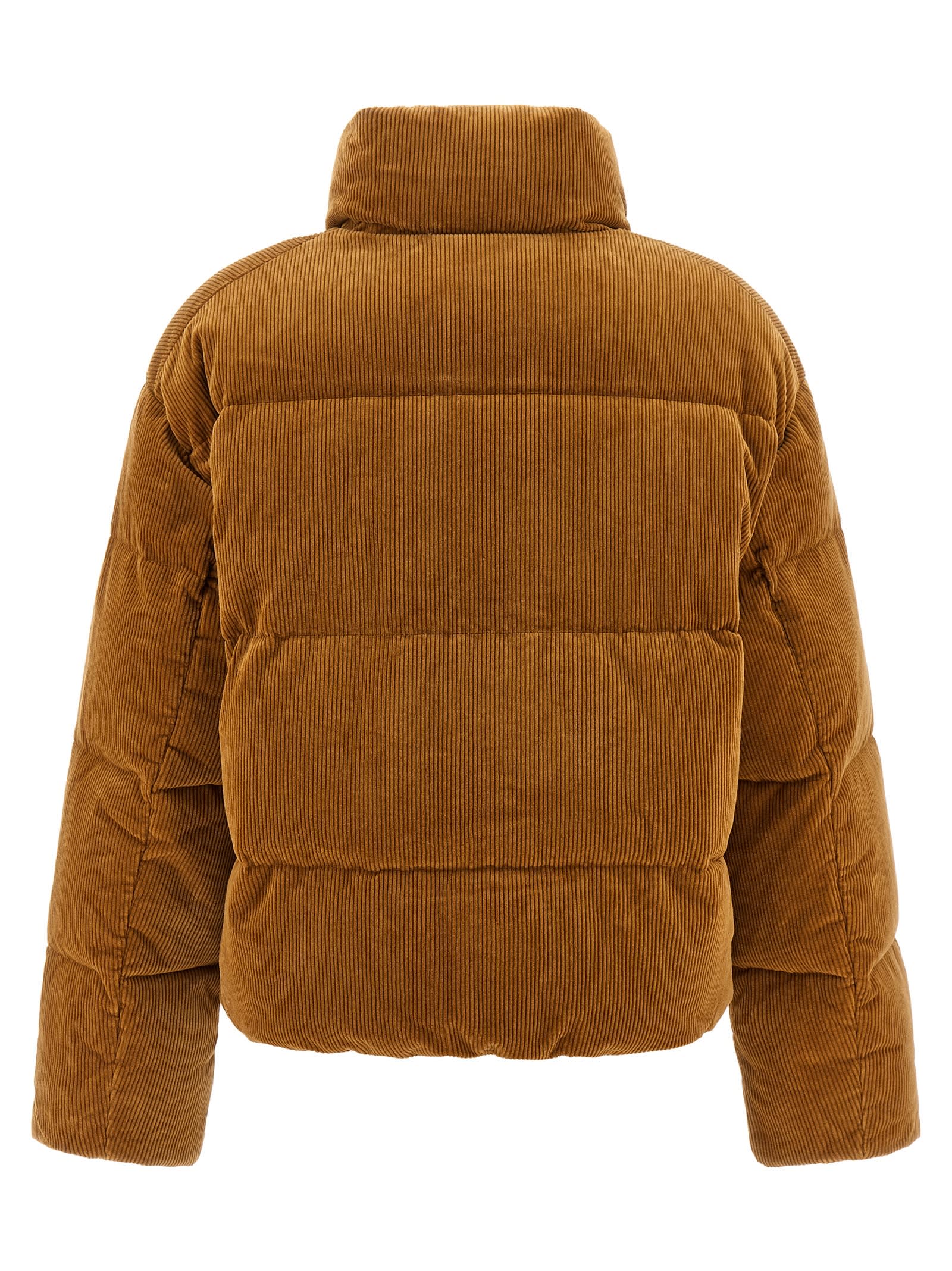 Polo Ralph Lauren Corduroy Quilted Puffer Jacket In Brown