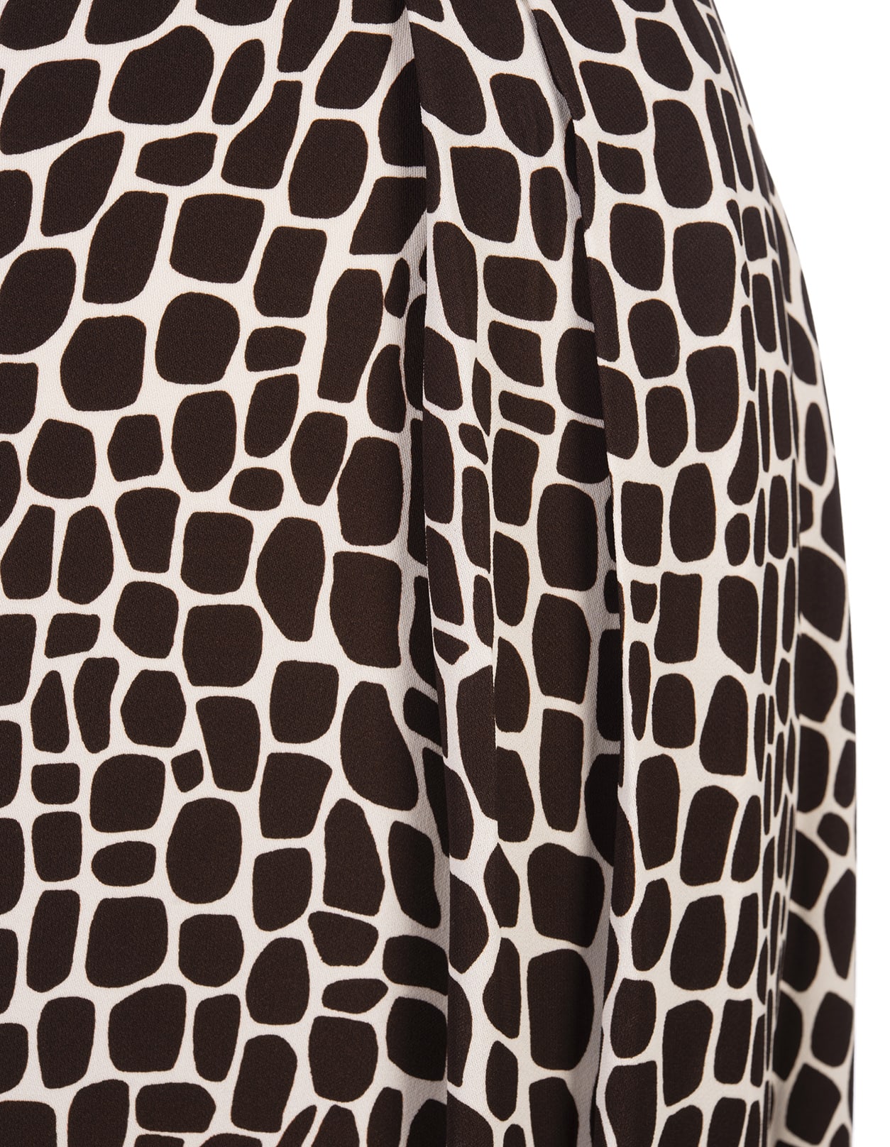 Shop Msgm Asymmetrical Long Skirt With Brown Animalier Print