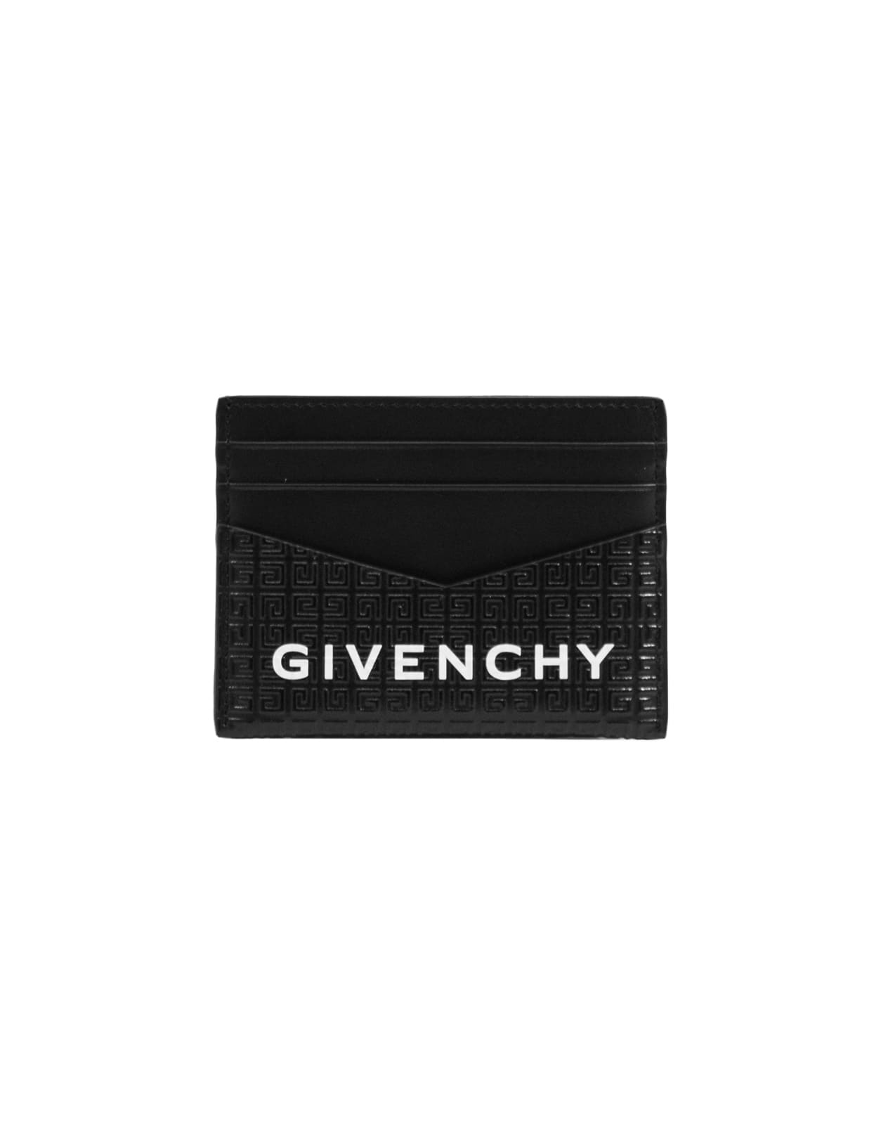 Givenchy Micro 4g Leather Card Holder In Black