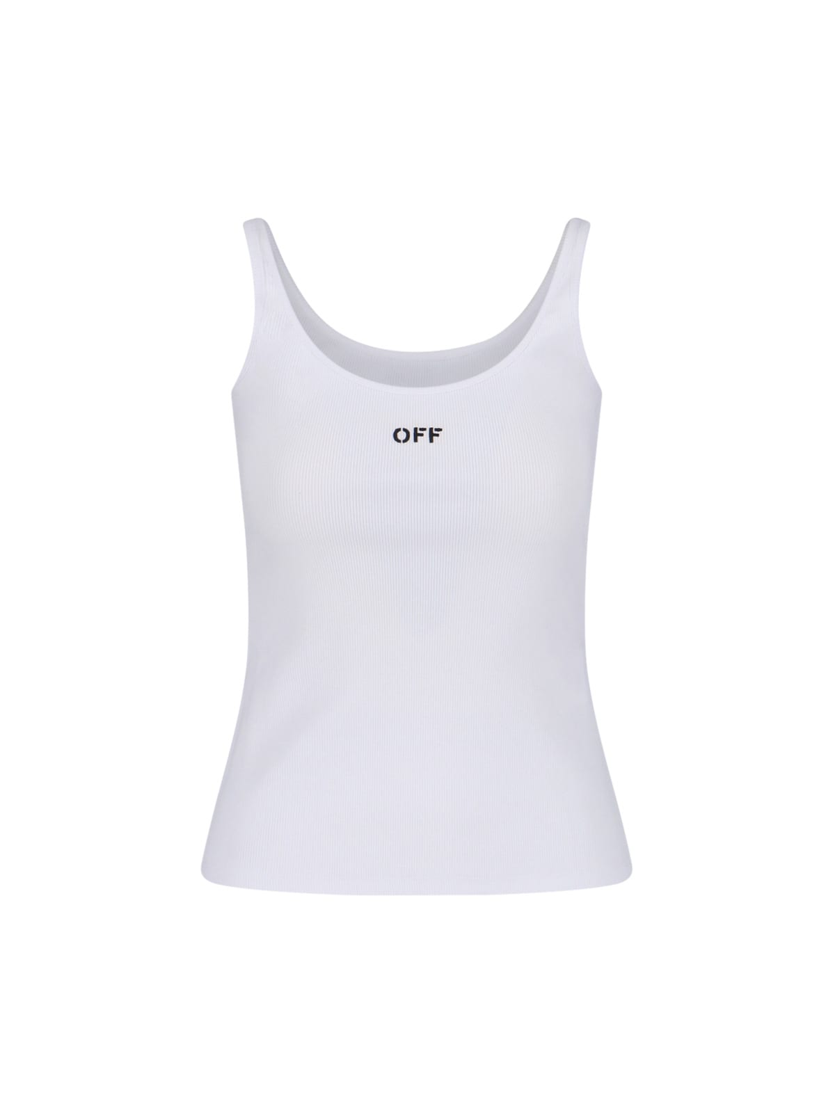 Off-white Off White Off Stamp Rib Tank Top White Black