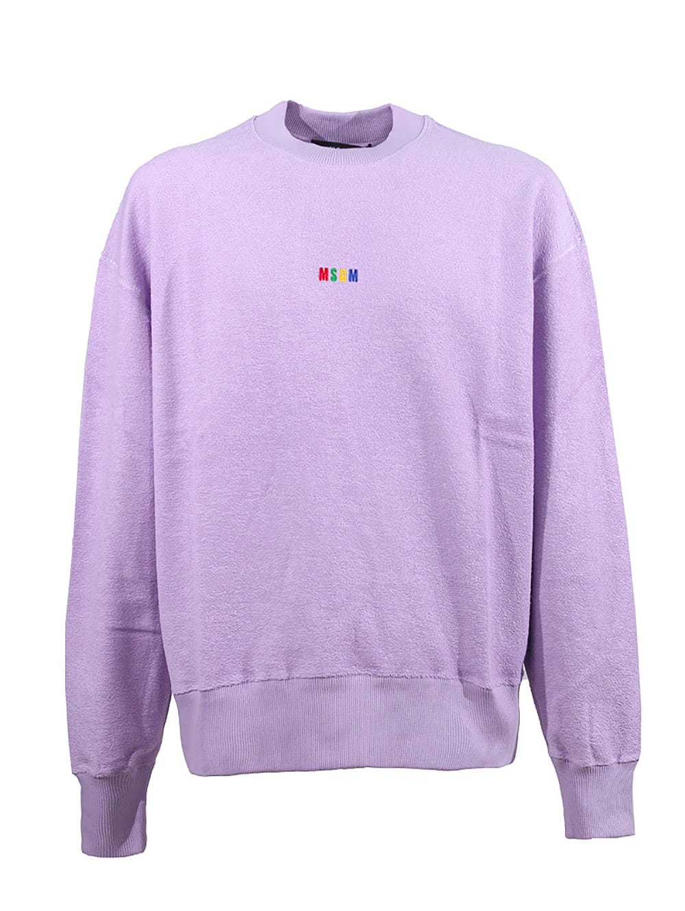 Cotton Sweatshirt With Micro Msgm rainbow Logo