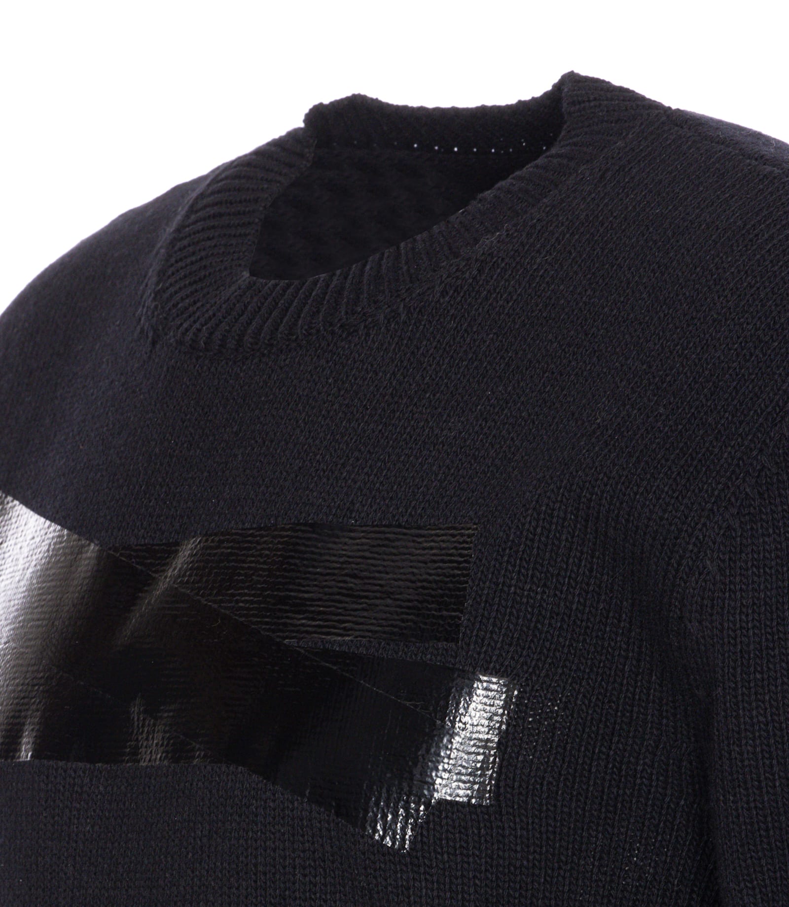 Mm6 Maison Margiela Relaxed Fit Sweater With Tape Detail In Black