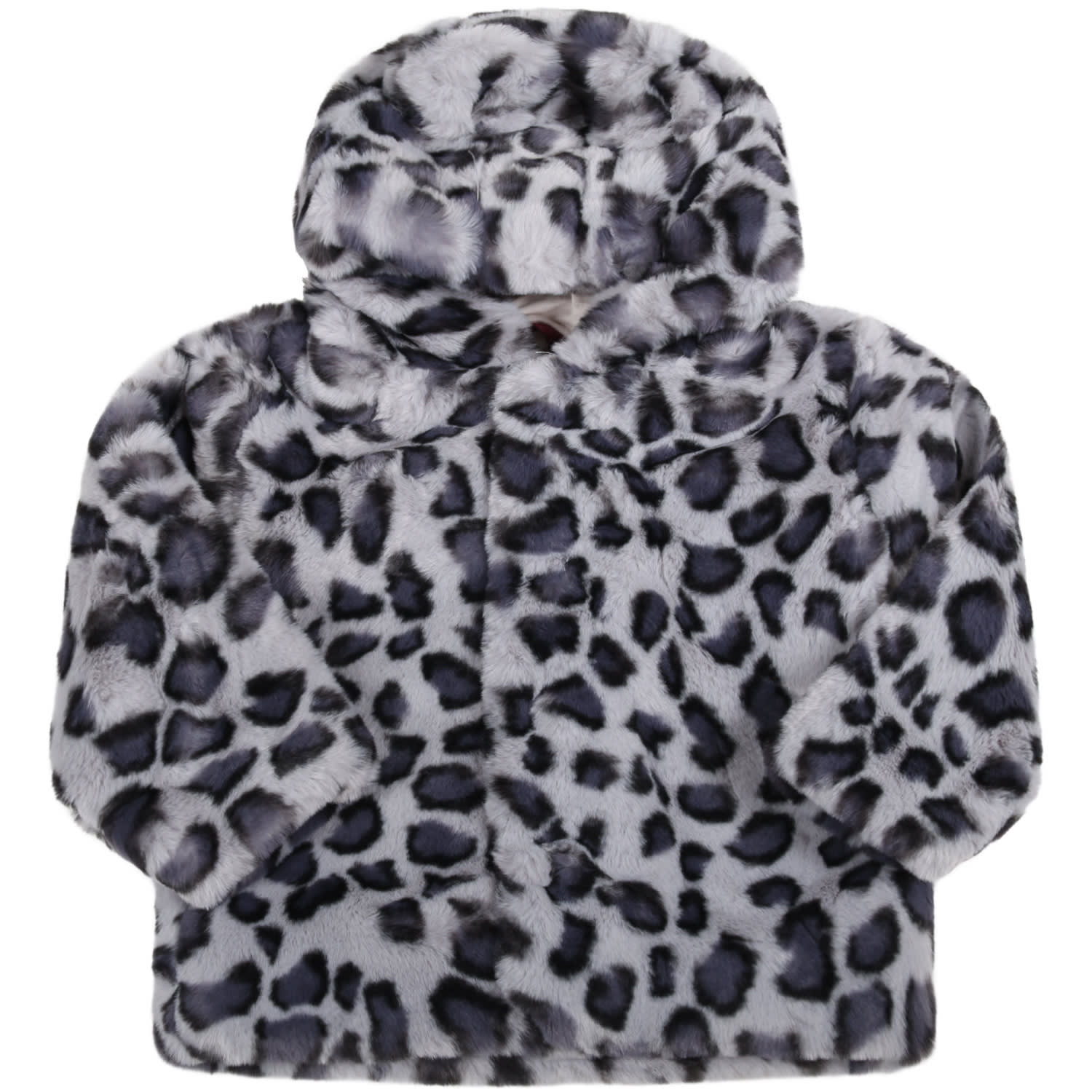 Molo Grey Jacket For Baby Kids With Animalier Print