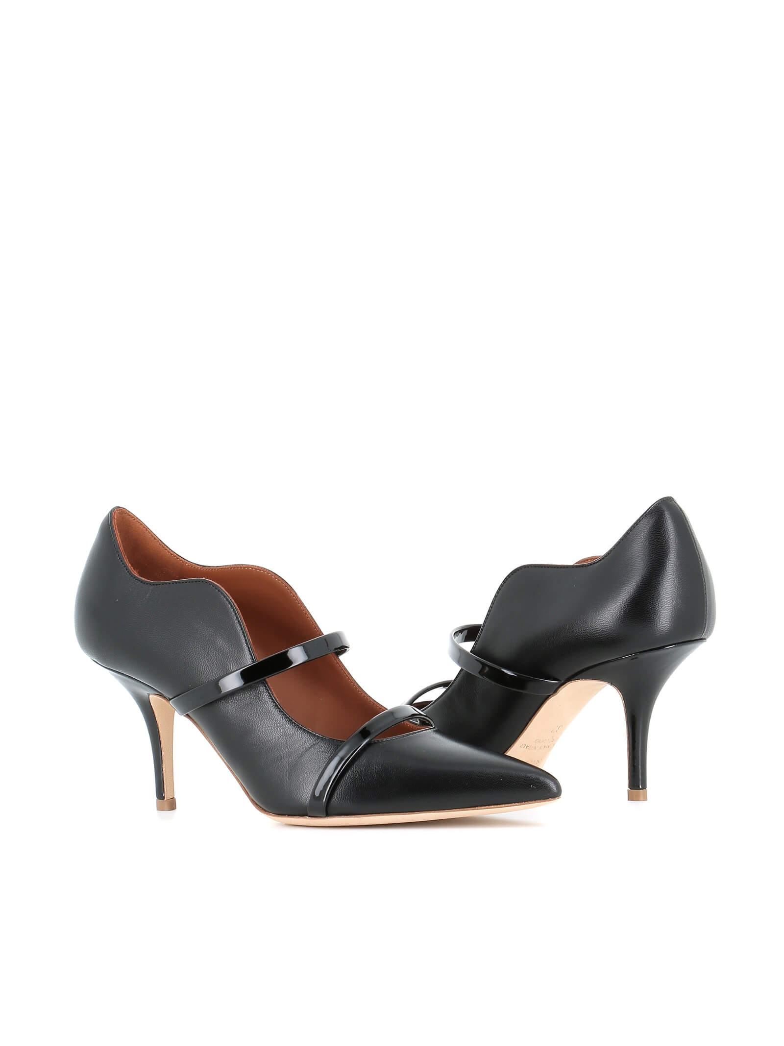 Malone Souliers Wavy-effect Décolleté In Nappa Leather In Black
