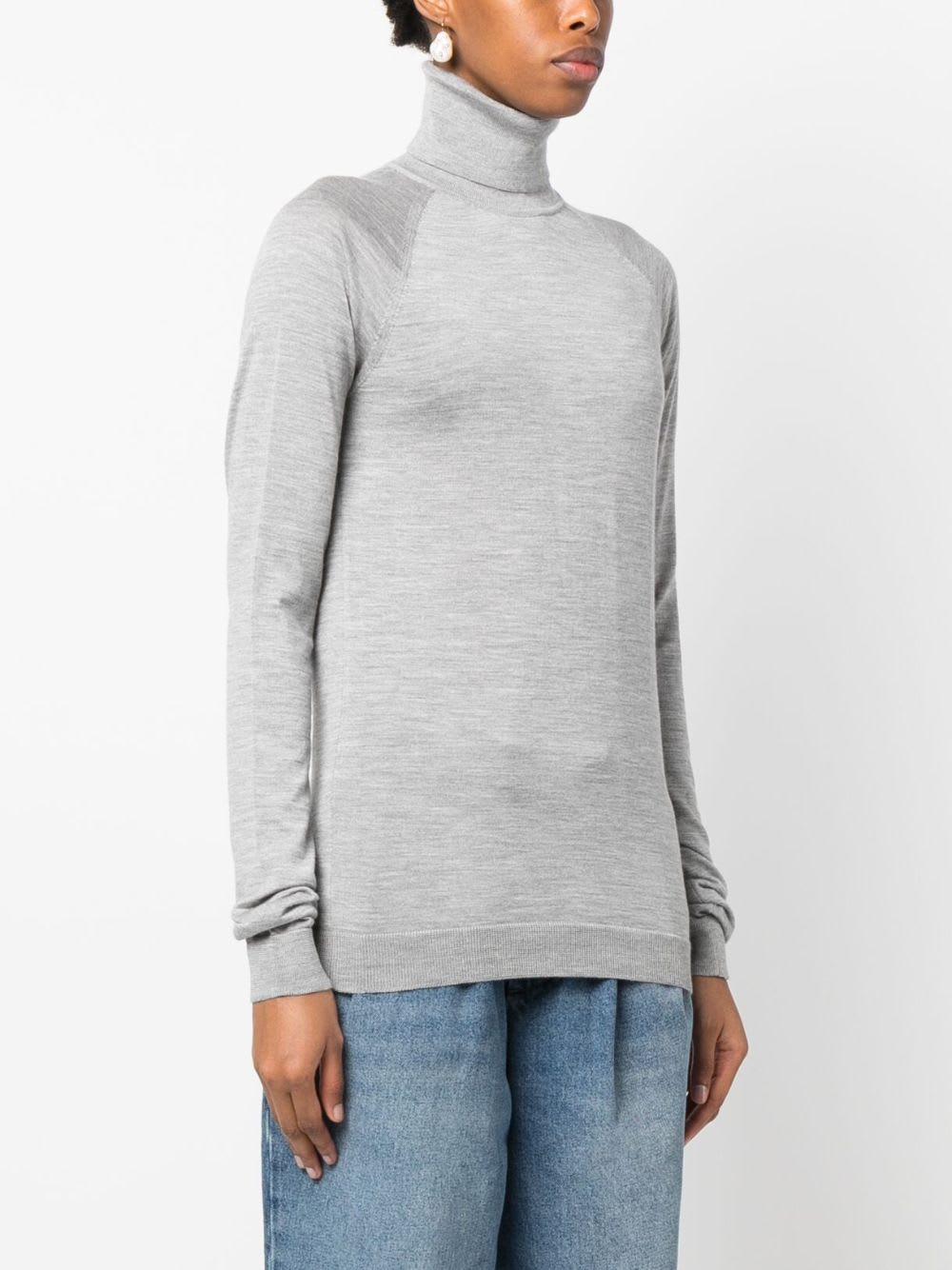Armarium Wool And Cashmere Blend High Neck Sweater In Gray