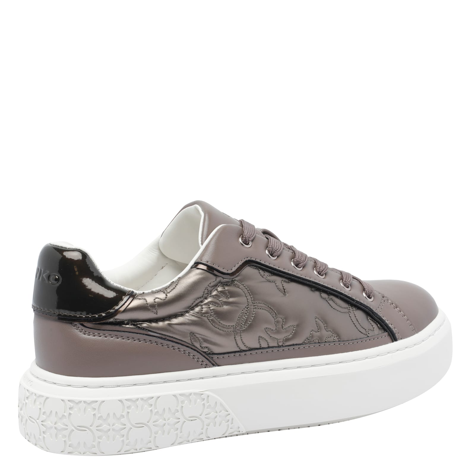 Pinko Quilted Platform Sneakers In Gray