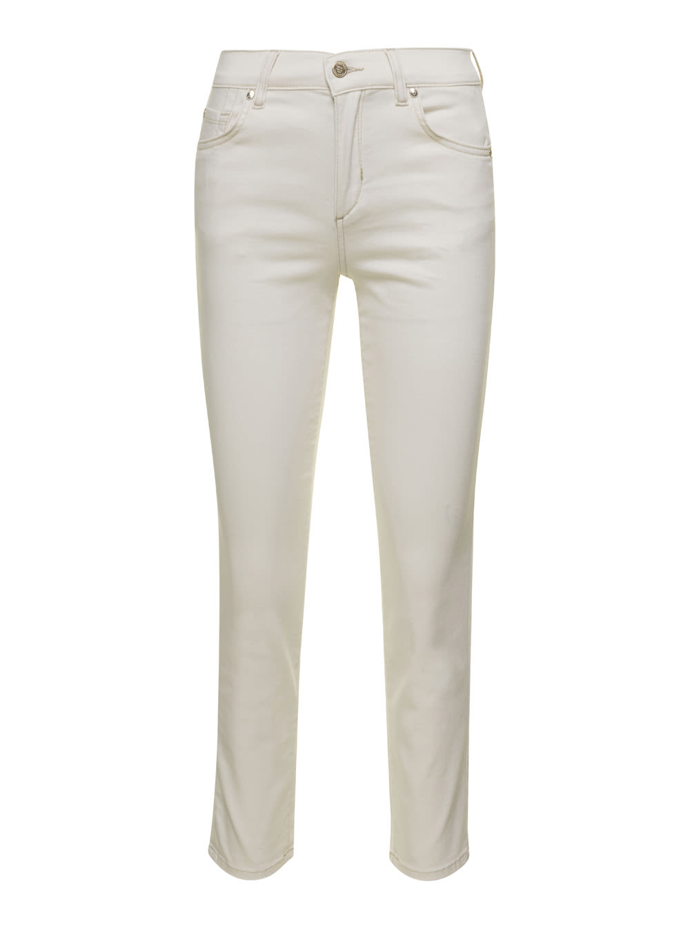 Shop Liu •jo White Skinny Jeans In Denim Woman