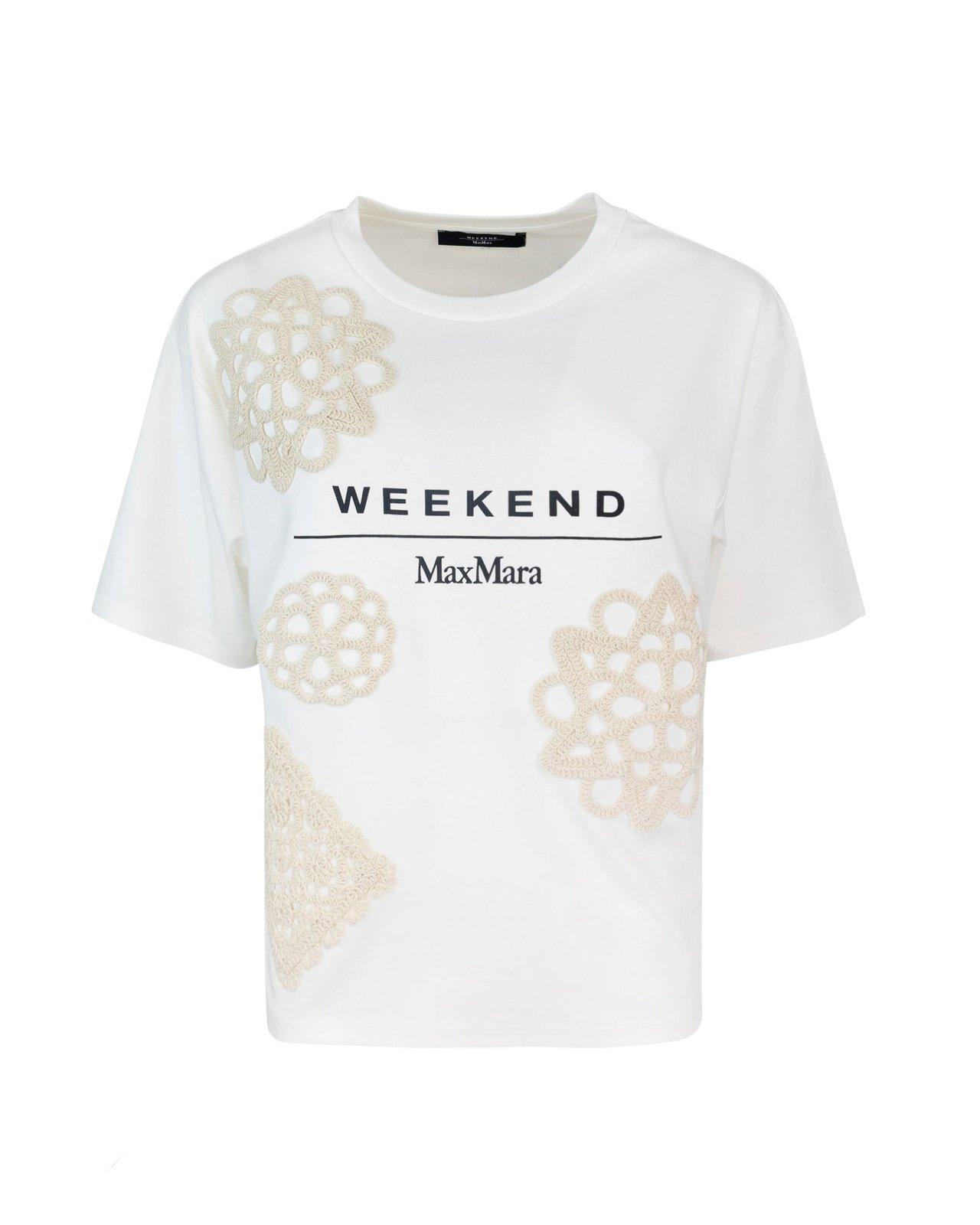 Weekend Max Mara Logo Printed Crewneck T-shirt In White