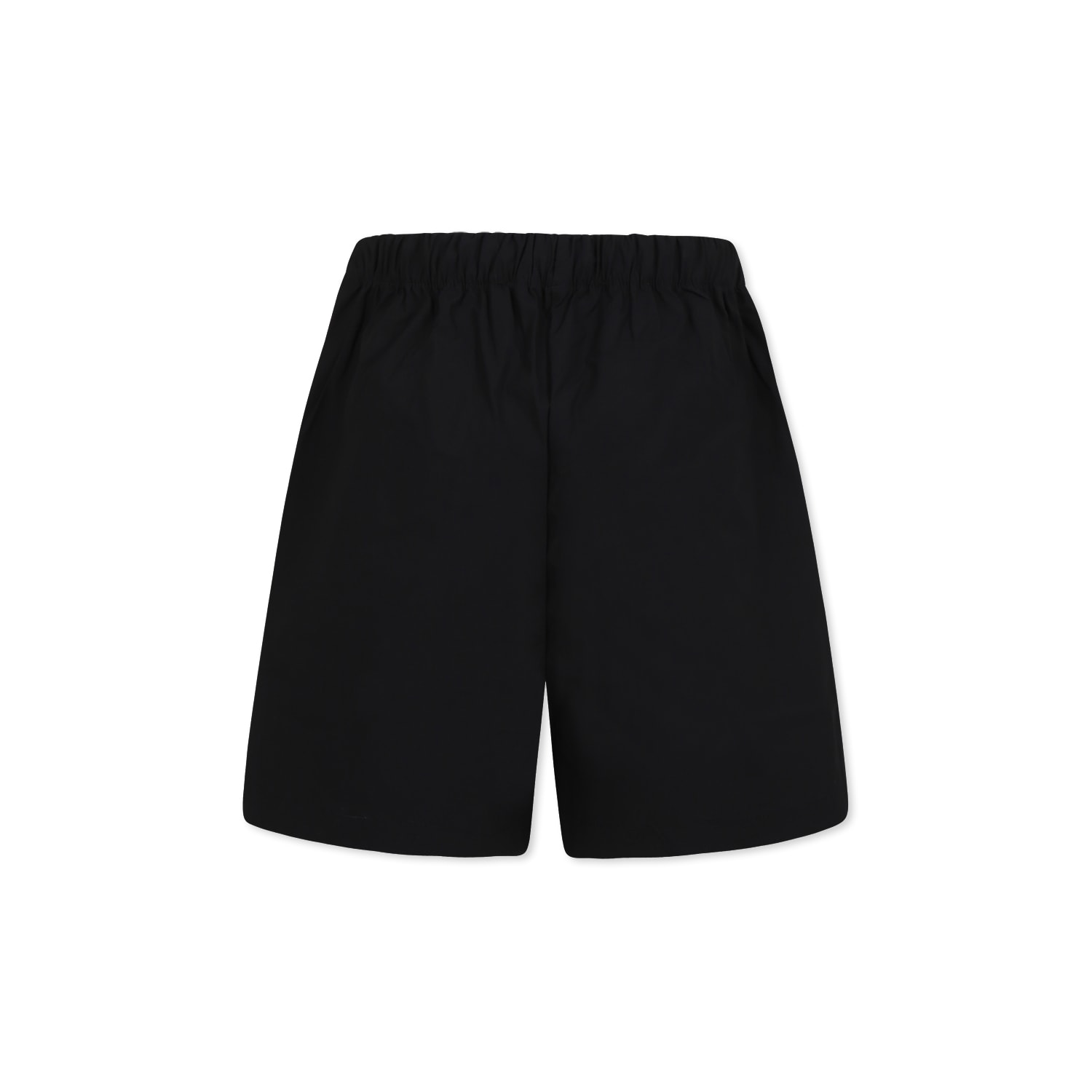 Msgm Black Shorts For Boy With Logo In Black