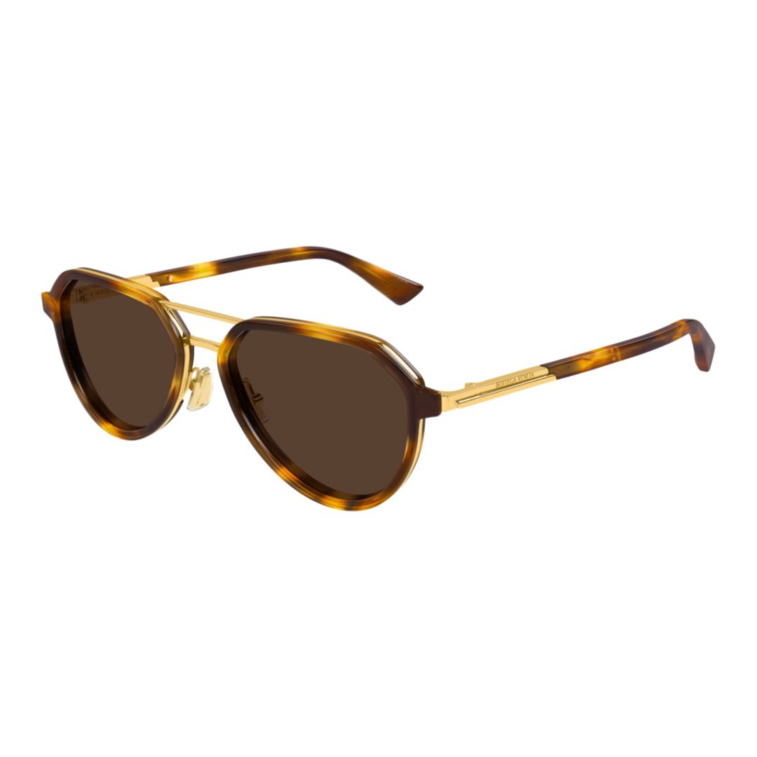 Bottega Veneta Bv1373s002-havana-gold-brown In Brown