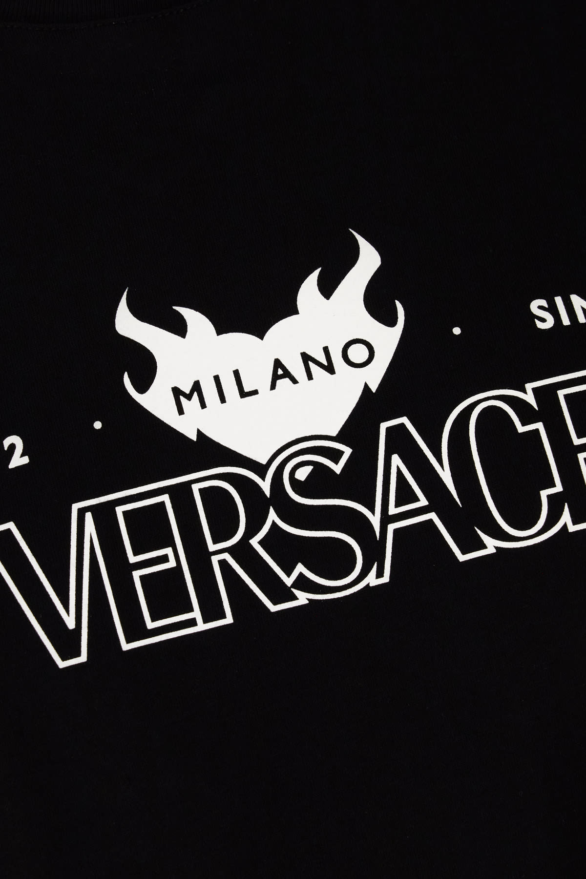 Versace Cotton Jersey T-shirt Logo Print In Black