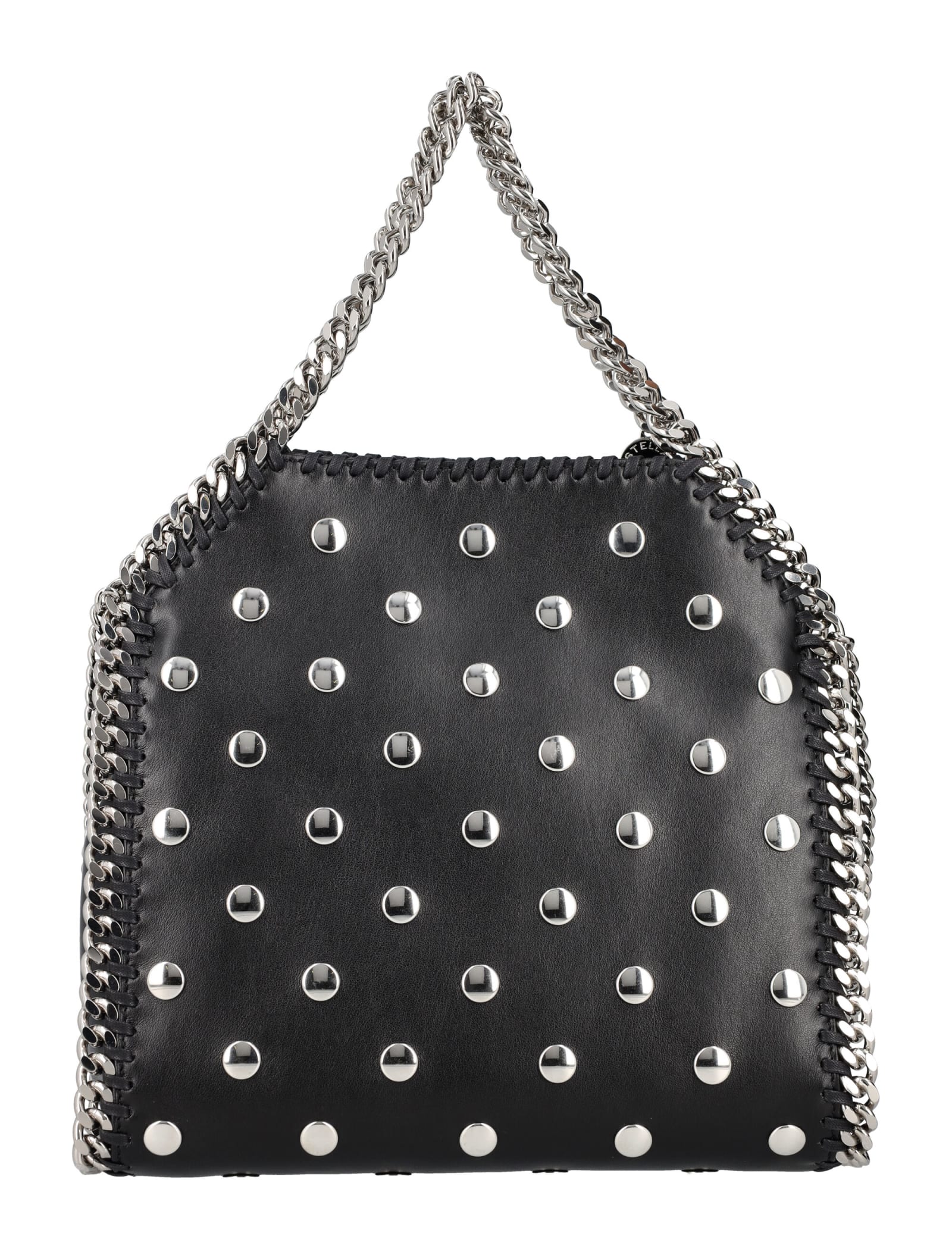 Shop Stella Mccartney Falabella Studded Mini Tote In Black